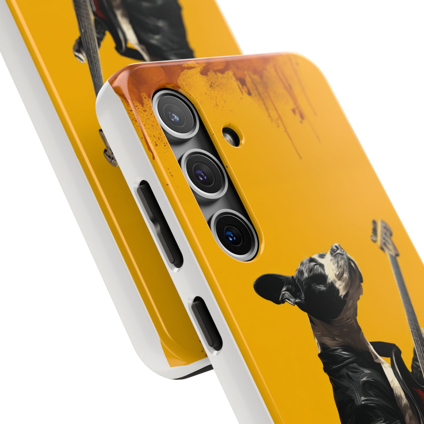 Rock Star Dog with Guitar Tough Phone Case – Wearable Art for Pet & Music Enthusiasts