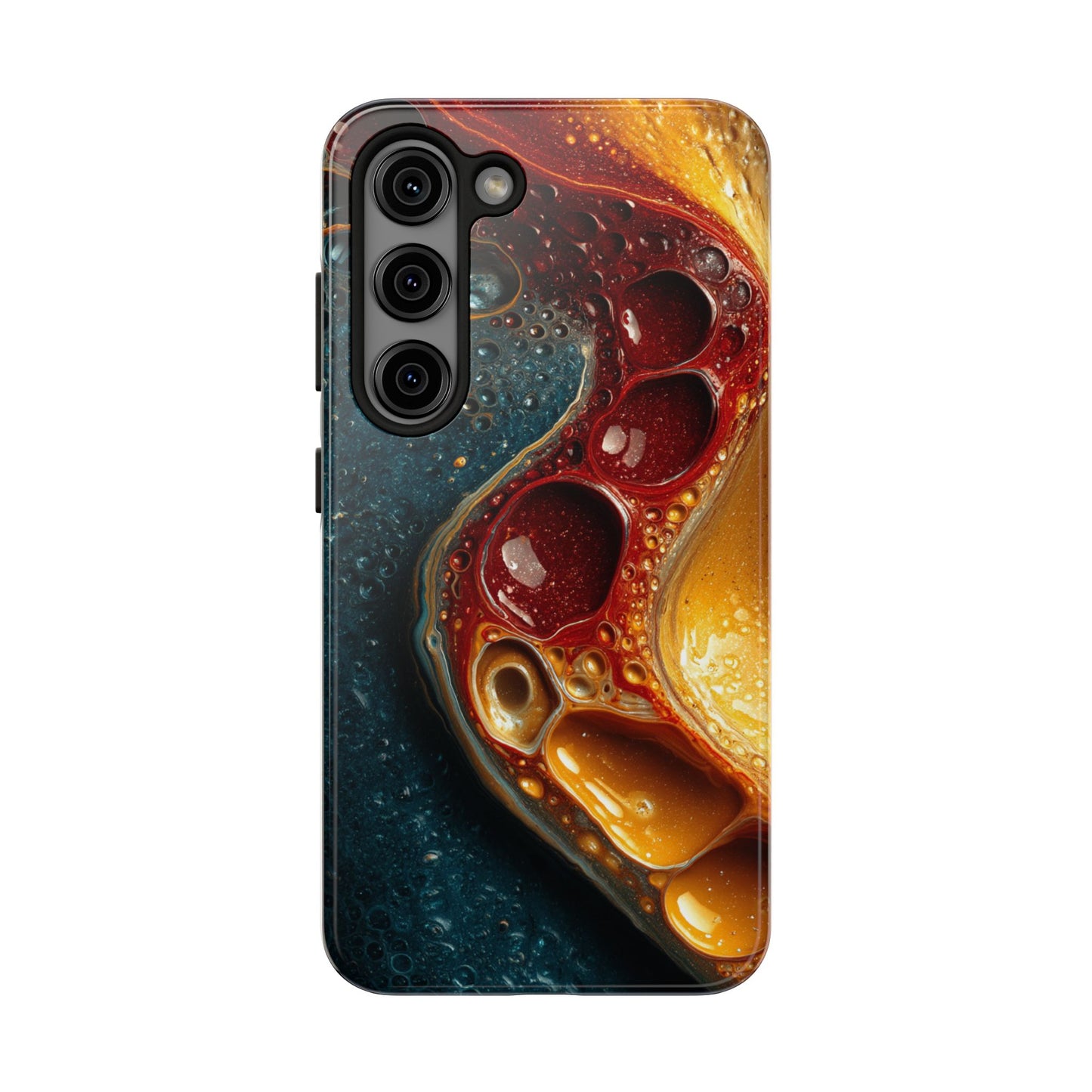 Artistic Tough Phone Case - Vibrant Fluid Design