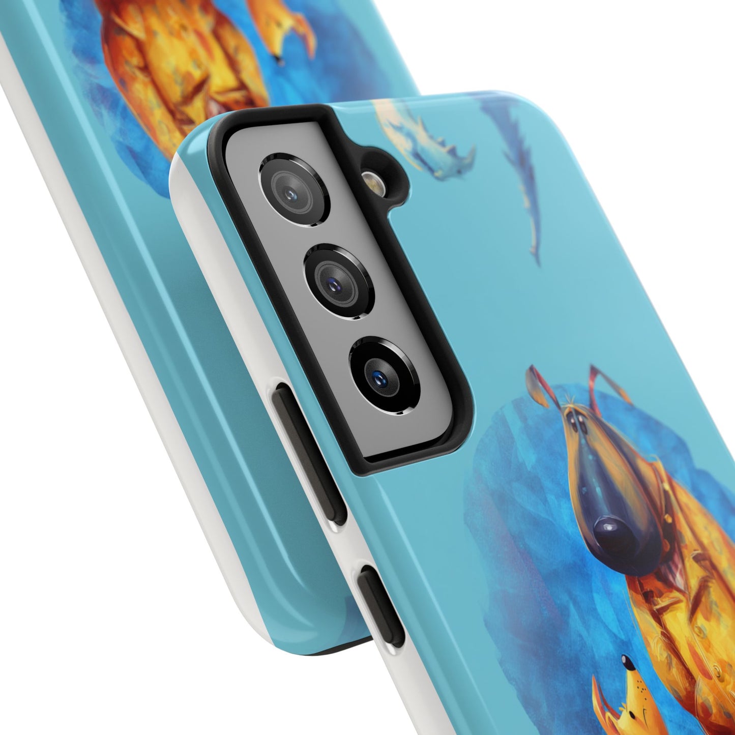 Whimsical Dog-Themed Tough Phone Case for Pet Lovers