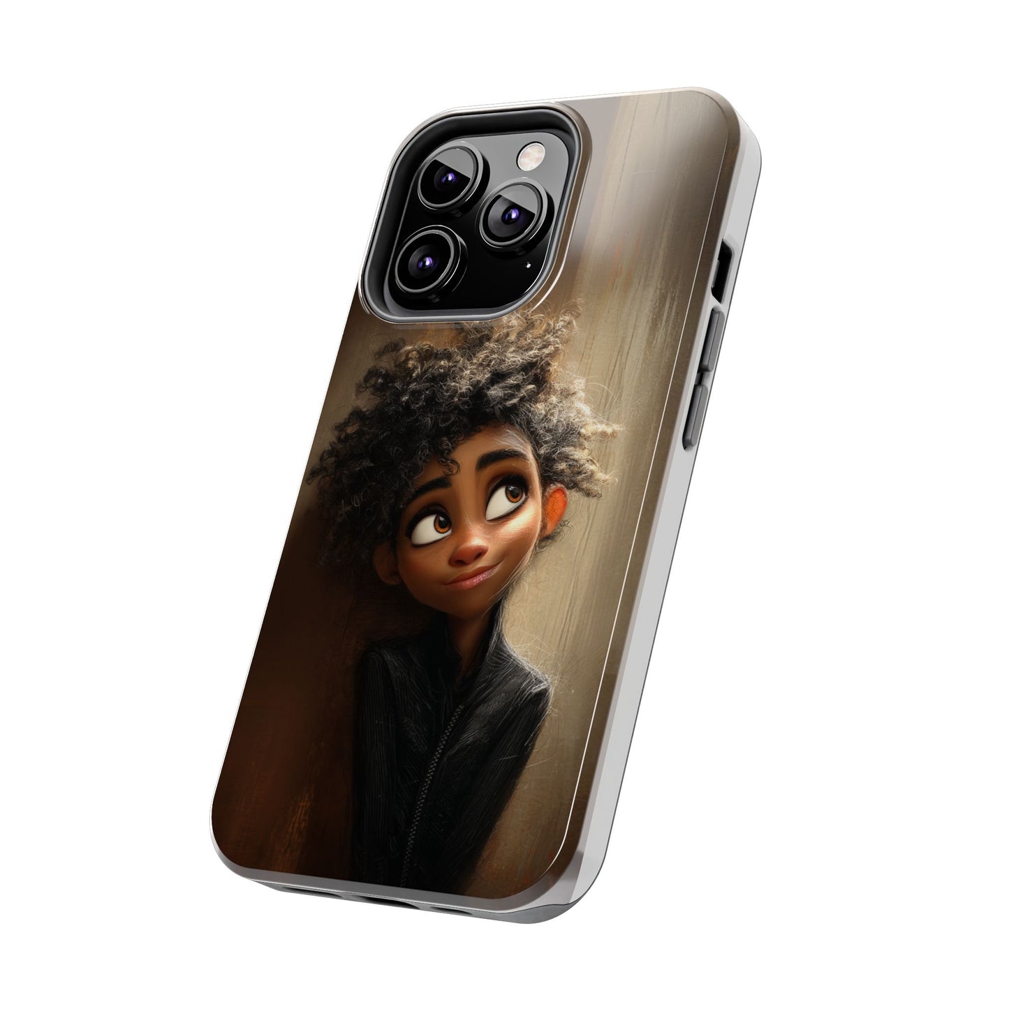Stylish Tough Phone Case - Artistic Character Design for Teens
