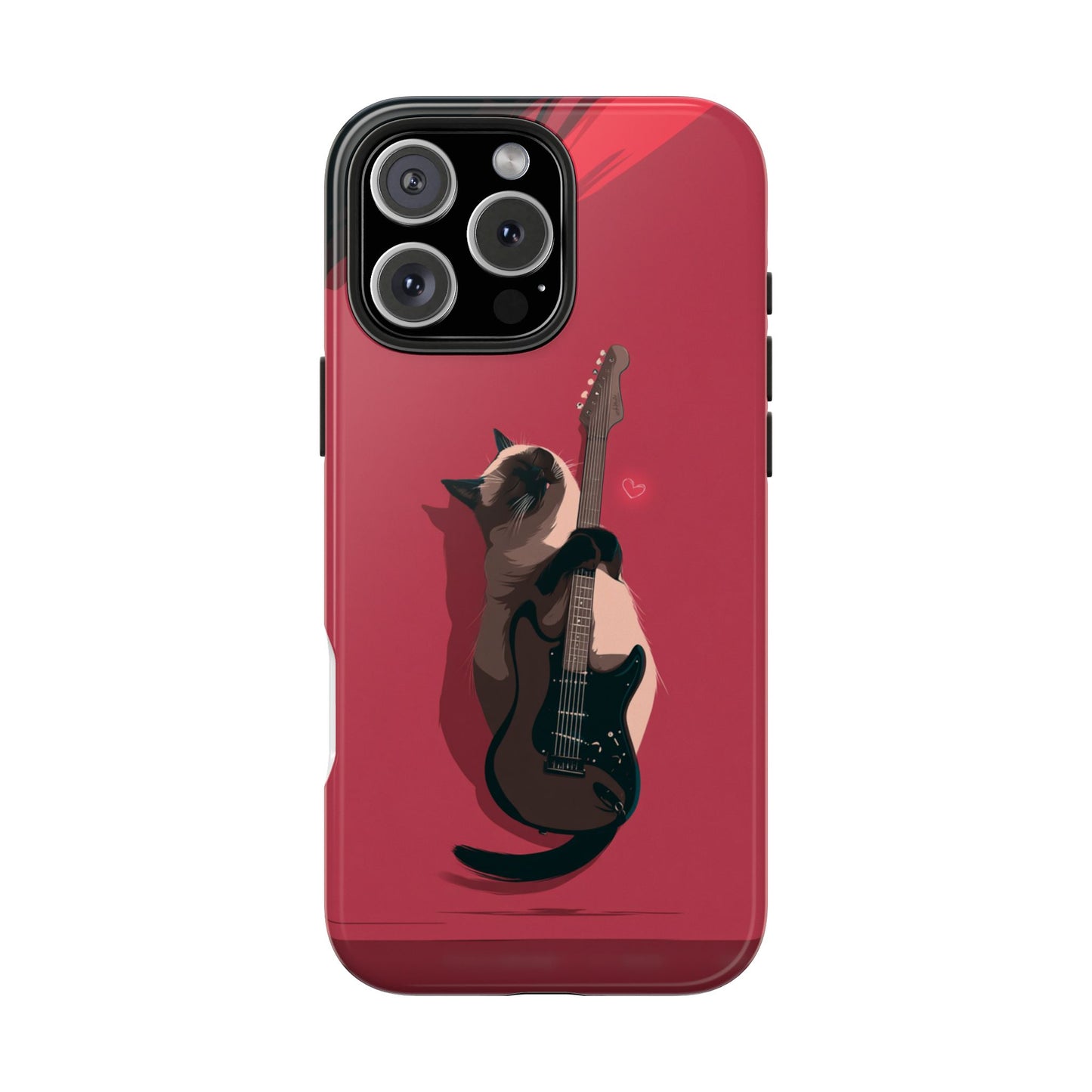 Charming Cat with Guitar Tough Phone Case – Wearable Art for Cat & Music Lovers