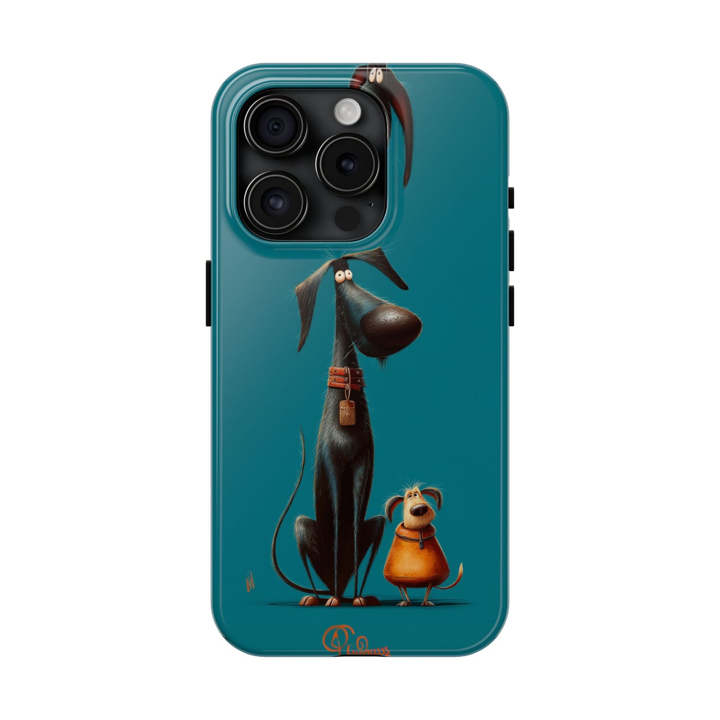 Whimsical Dog Art Tough Phone Case - Durable Protection for Pet Lovers