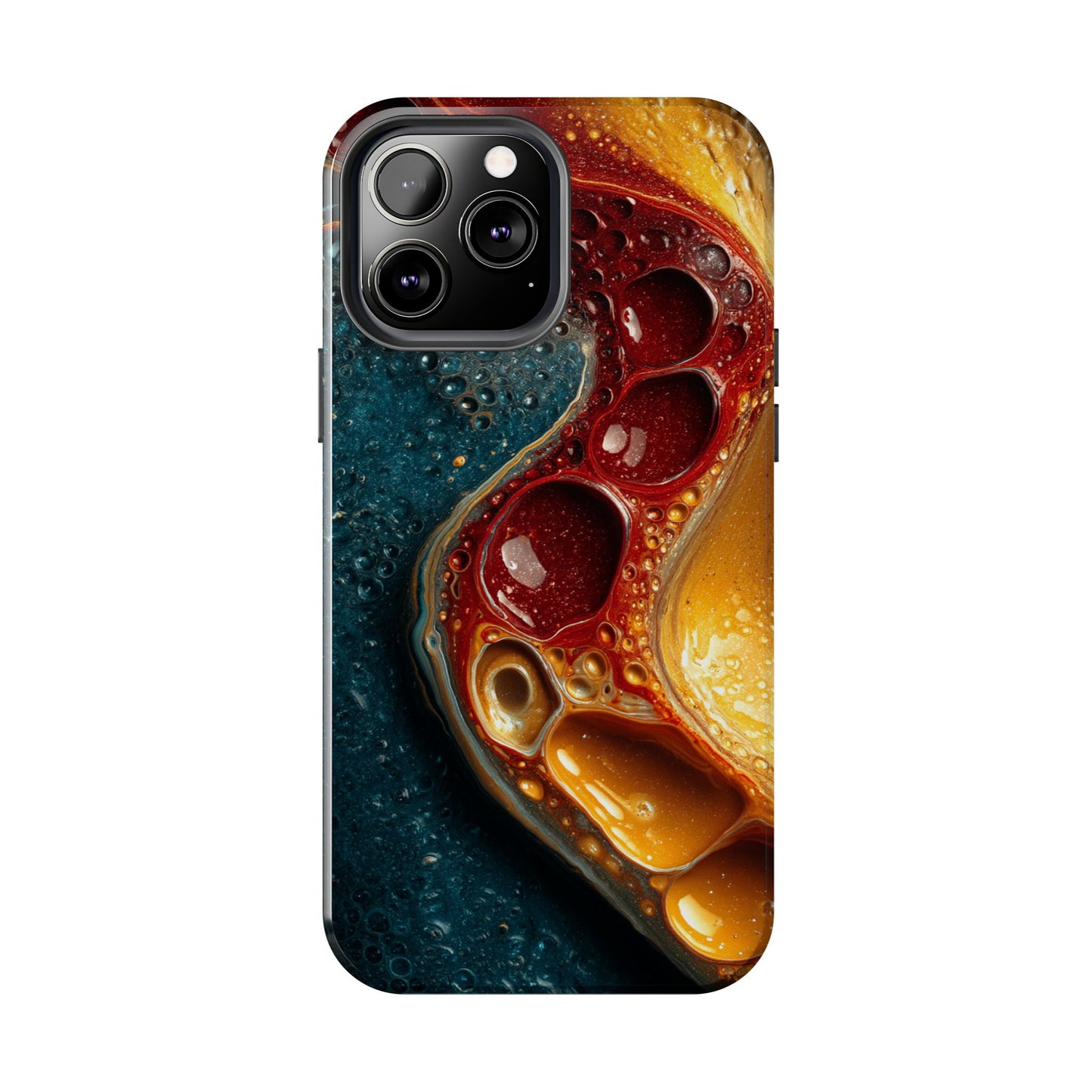 Artistic Tough Phone Case - Vibrant Fluid Design