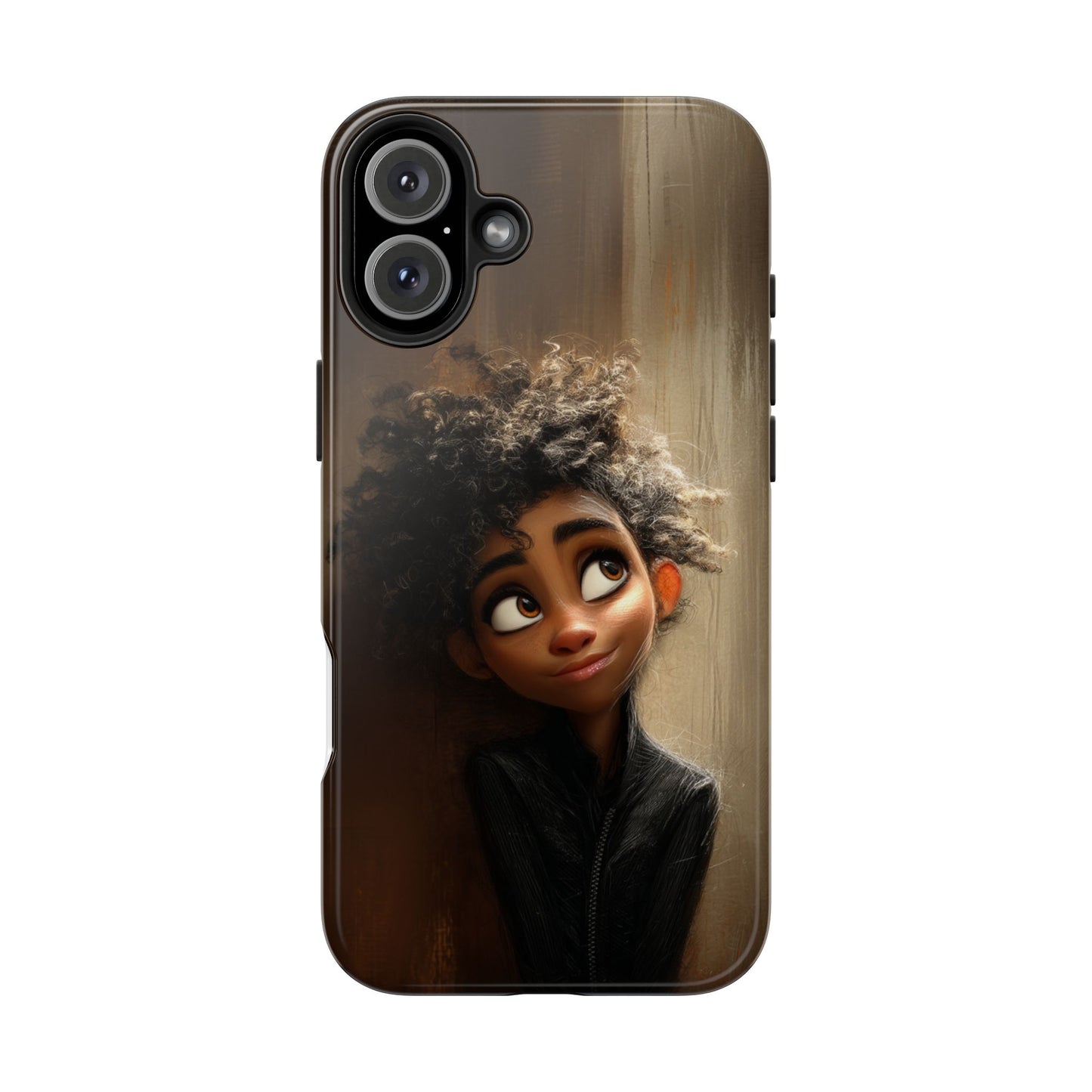 Stylish Tough Phone Case - Artistic Character Design for Teens
