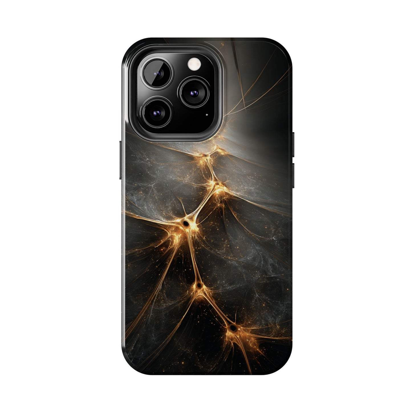 Tough Phone Case - Elegant Gold Fractal Design for Tech Lovers