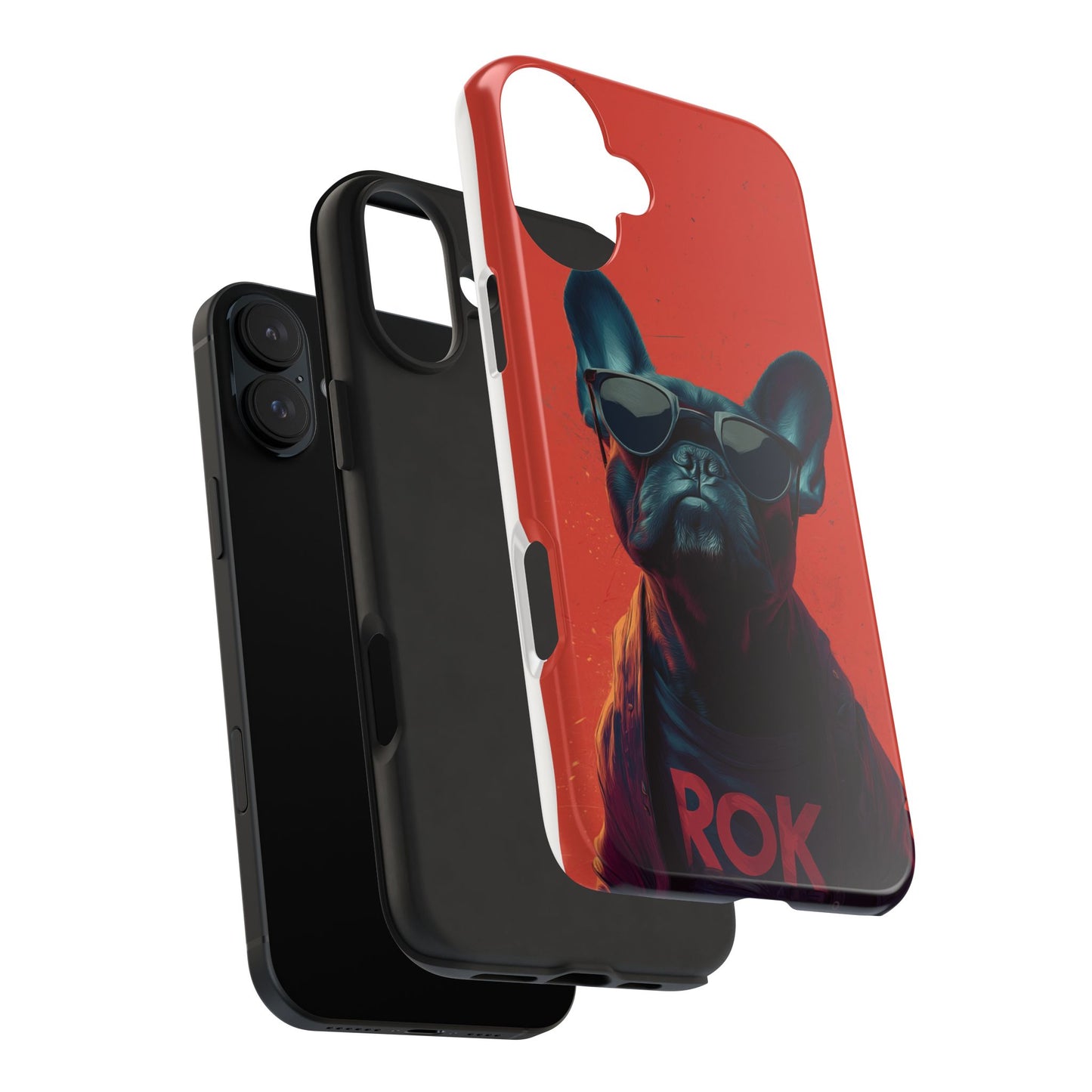 Rockin’ Dogs Tough Phone Case - Playful Guitarist & Cool Bulldog for Pet Lovers