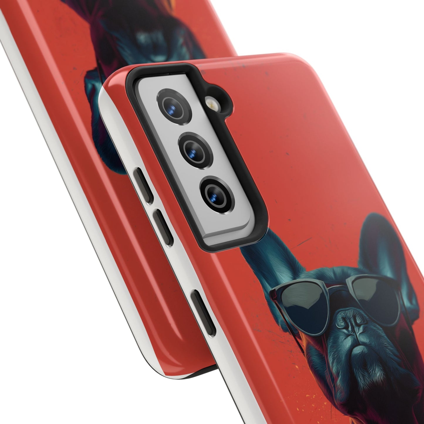Rockin’ Dogs Tough Phone Case - Playful Guitarist & Cool Bulldog for Pet Lovers