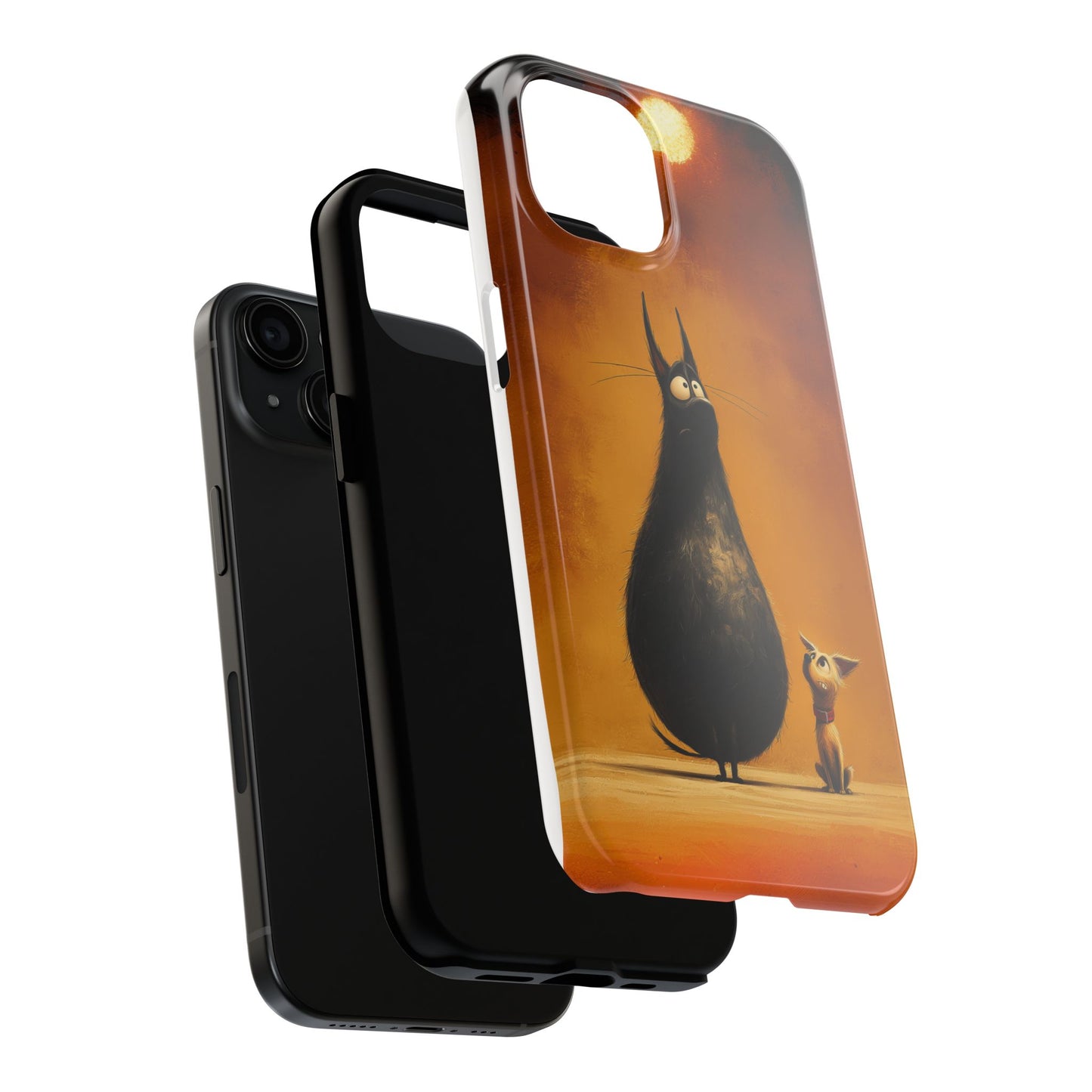 Whimsical Tough Phone Cases - Cat & Dog Design