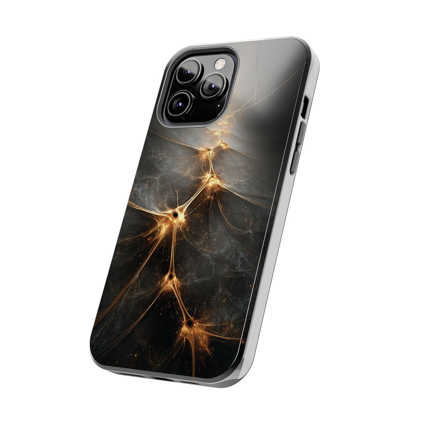 Tough Phone Case - Elegant Gold Fractal Design for Tech Lovers