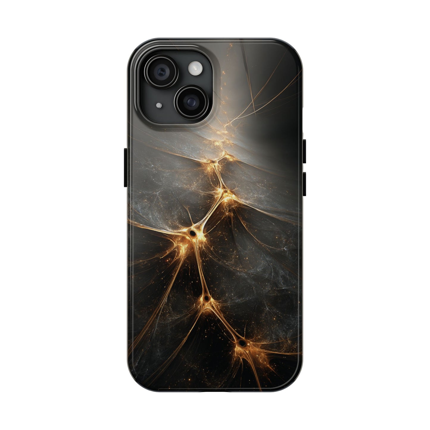 Tough Phone Case - Elegant Gold Fractal Design for Tech Lovers