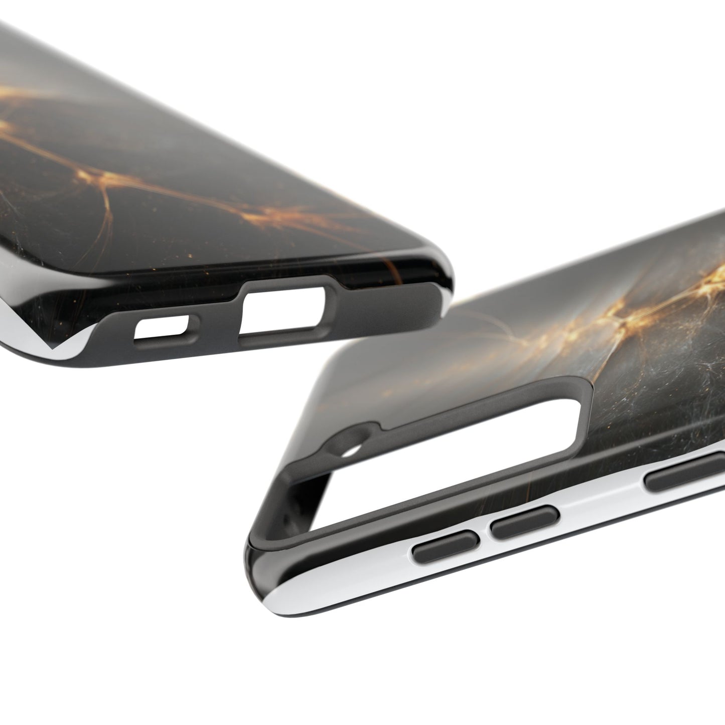 Tough Phone Case - Elegant Gold Fractal Design for Tech Lovers