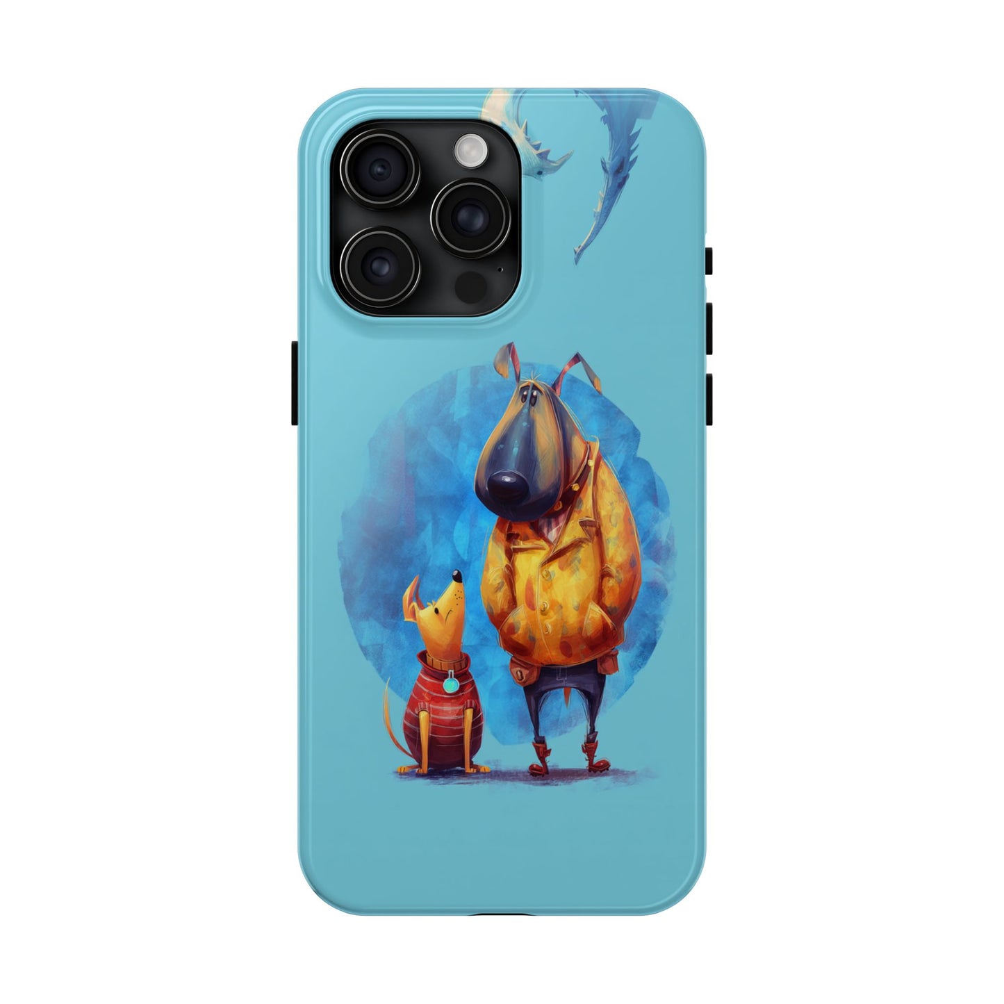 Whimsical Dog-Themed Tough Phone Case for Pet Lovers