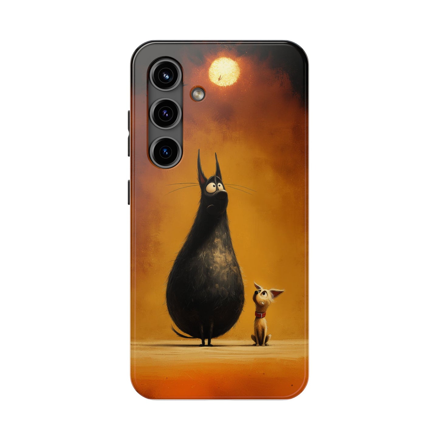 Whimsical Tough Phone Cases - Cat & Dog Design