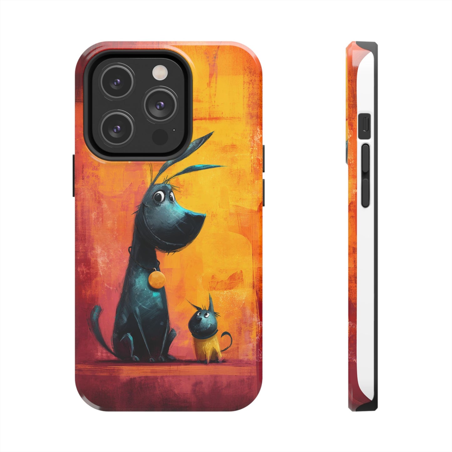 Colorful Dog & Cat Tough Phone Case – Fun Pet Lover Accessory