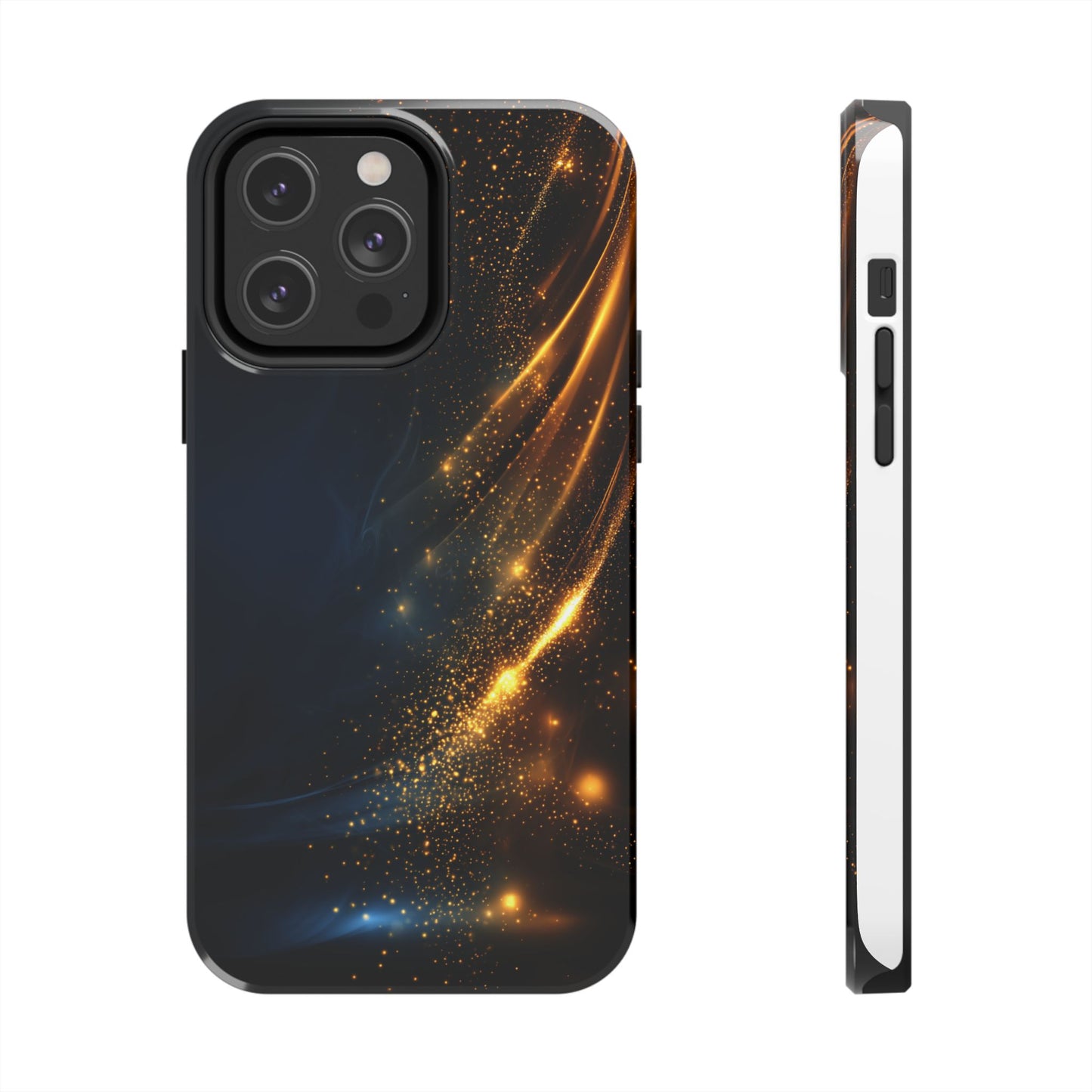 Galaxy Glitter Tough Phone Case - Shockproof Protection for iPhone