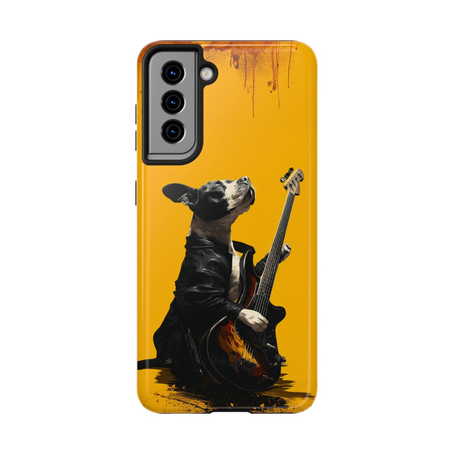 Rock Star Dog with Guitar Tough Phone Case – Wearable Art for Pet & Music Enthusiasts