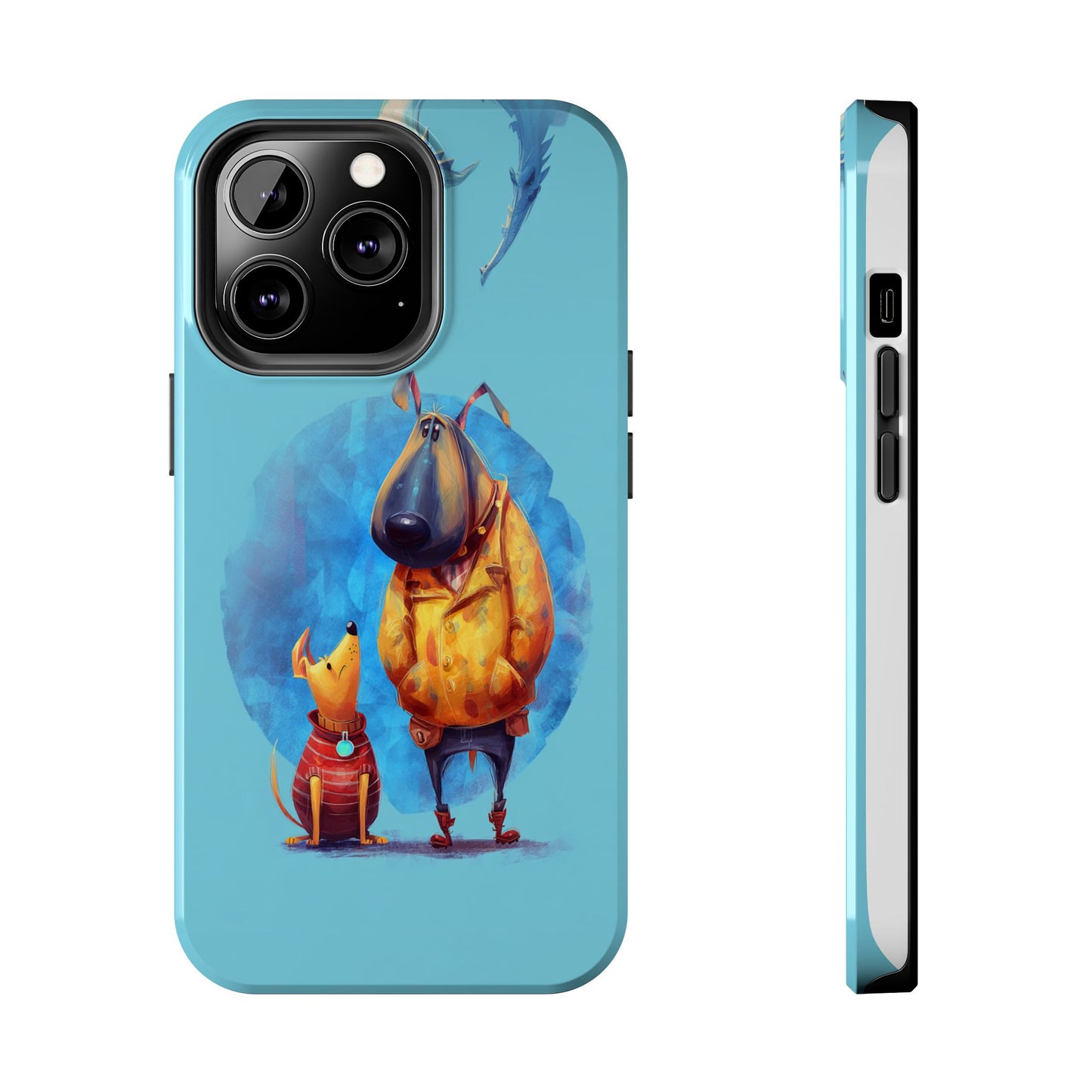 Whimsical Dog-Themed Tough Phone Case for Pet Lovers