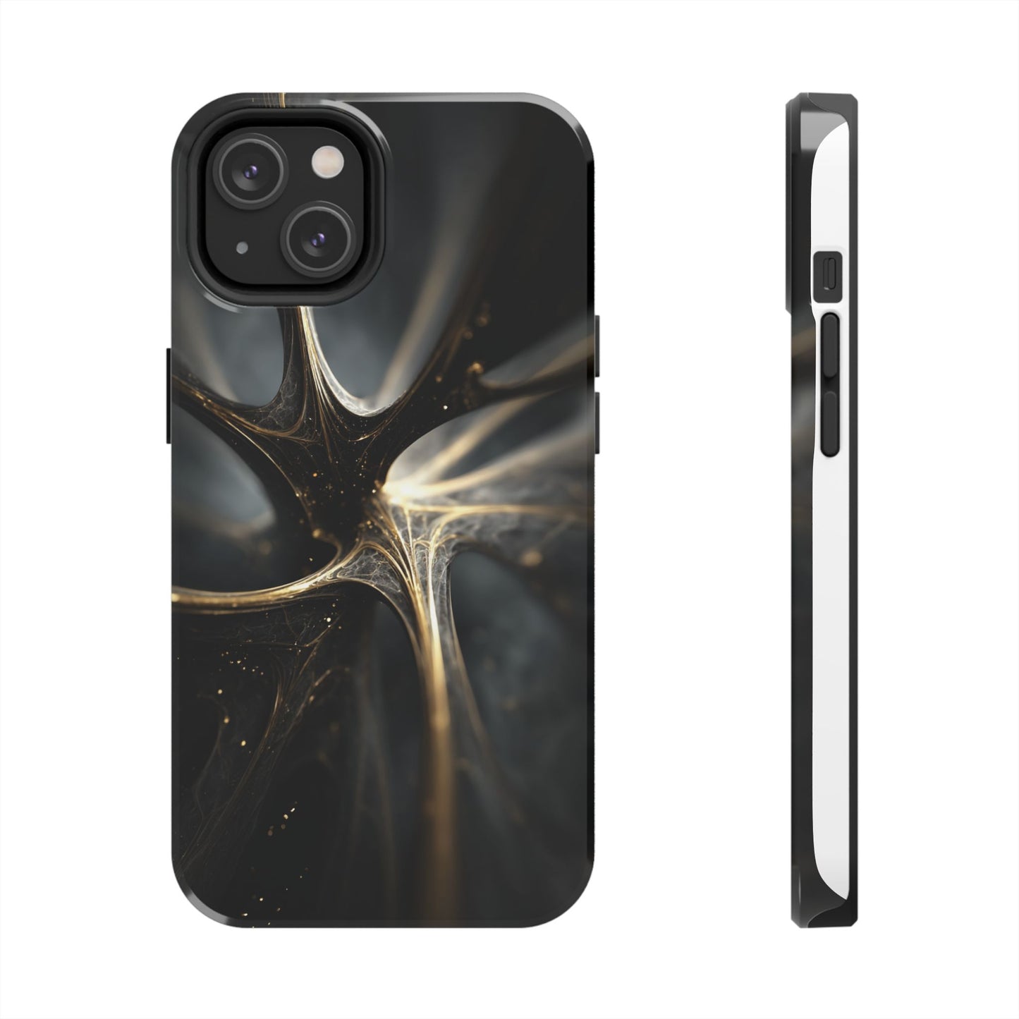 Elegant Tough Phone Case with Abstract Metallic Design