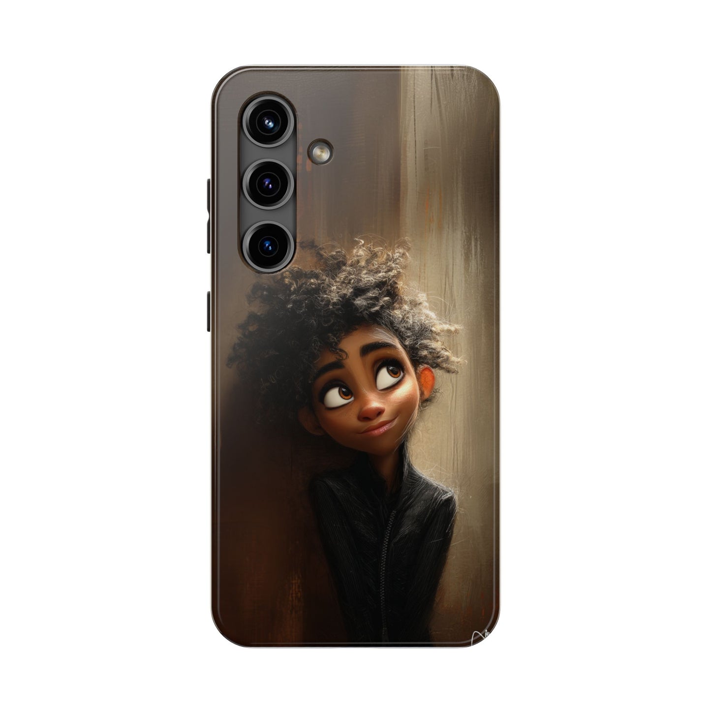 Stylish Tough Phone Case - Artistic Character Design for Teens