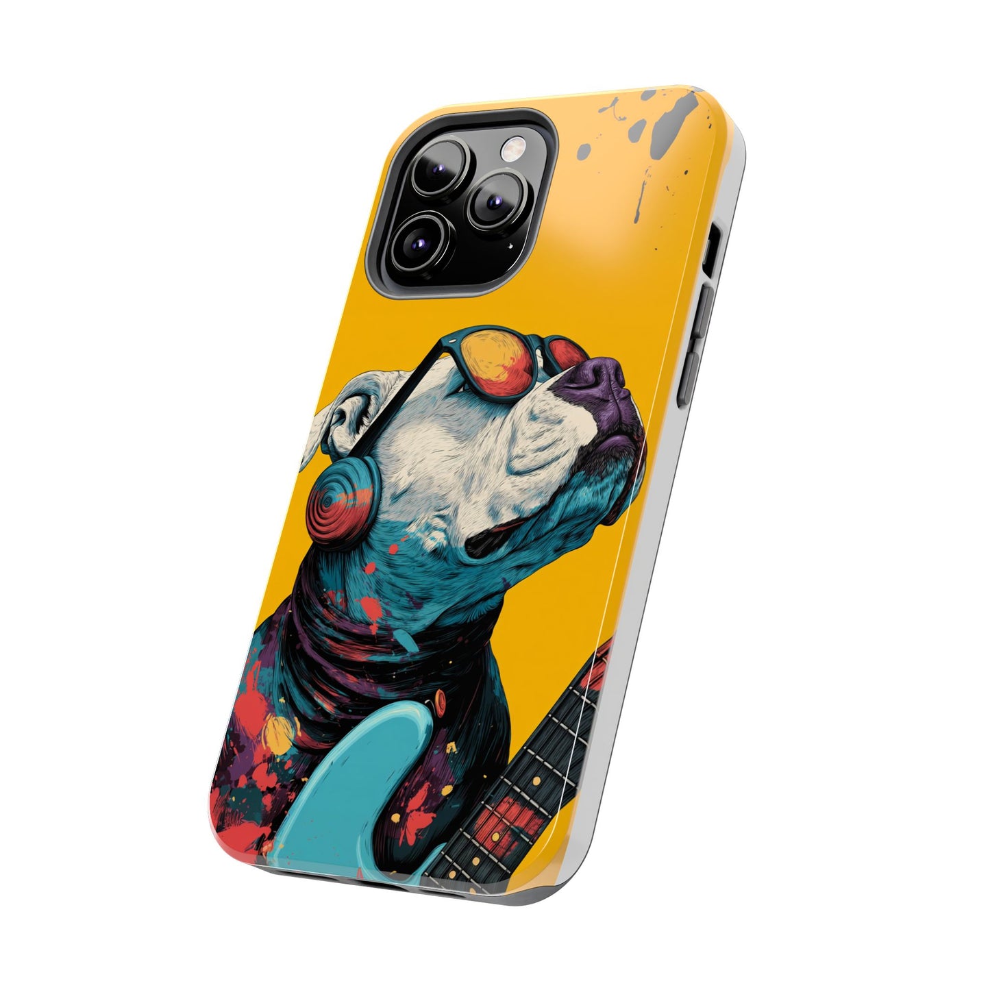 French Bulldog with Orange Sunglasses and Headphones Tough Phone Case