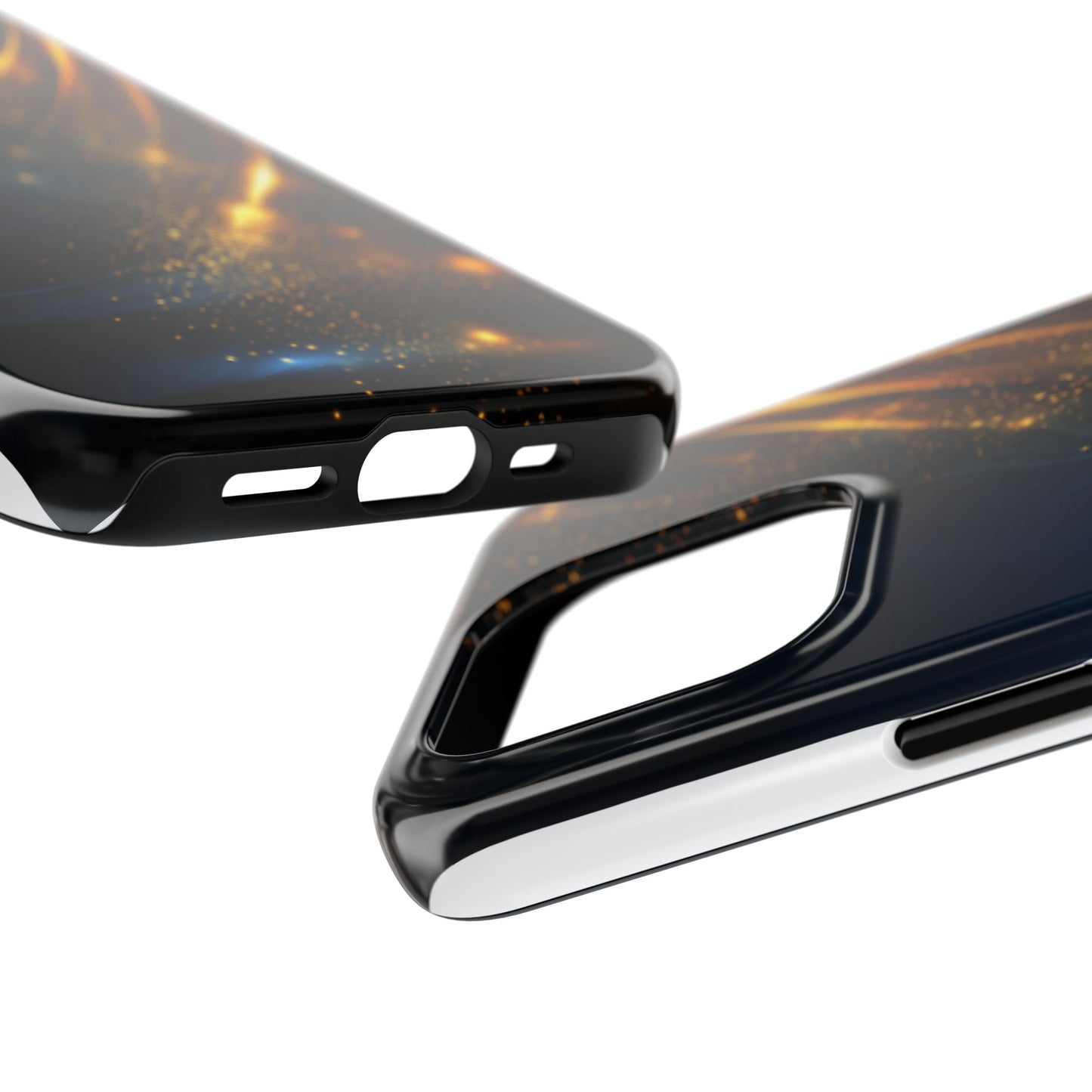 Galaxy Glitter Tough Phone Case - Shockproof Protection for iPhone
