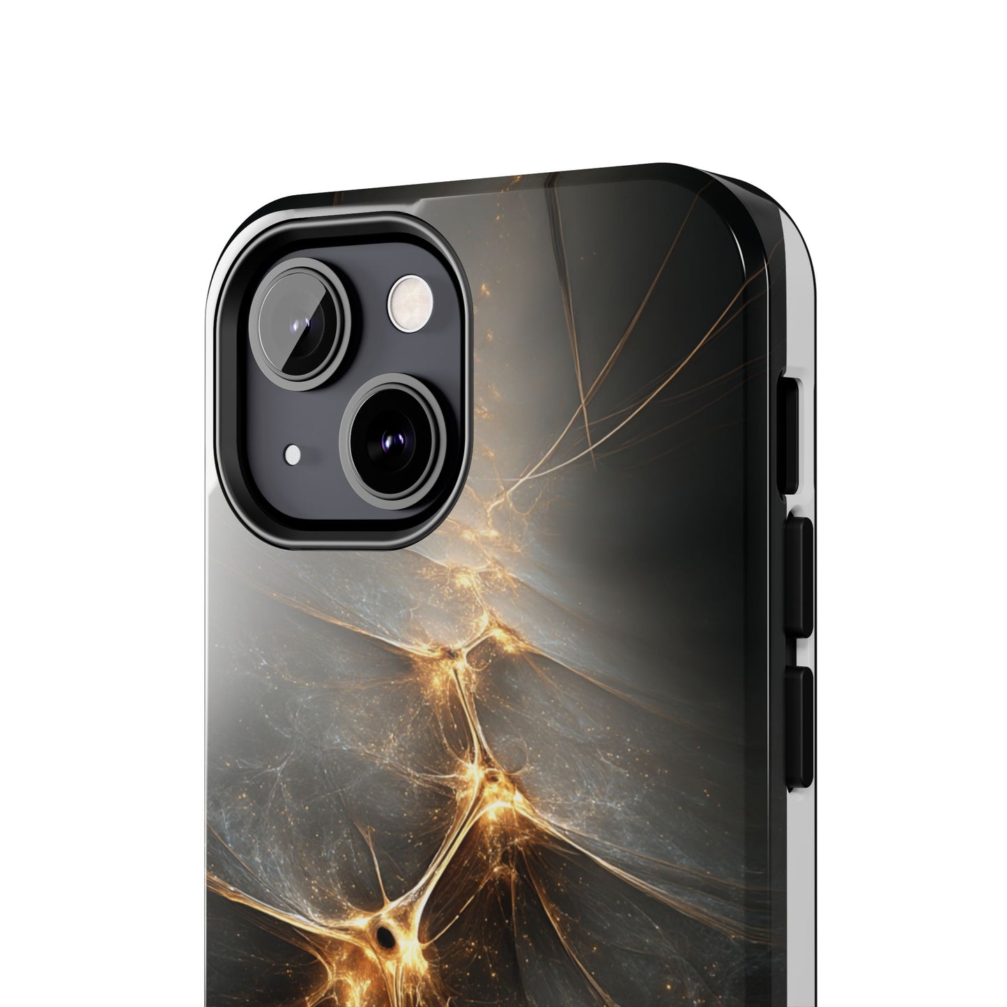 Tough Phone Case - Elegant Gold Fractal Design for Tech Lovers