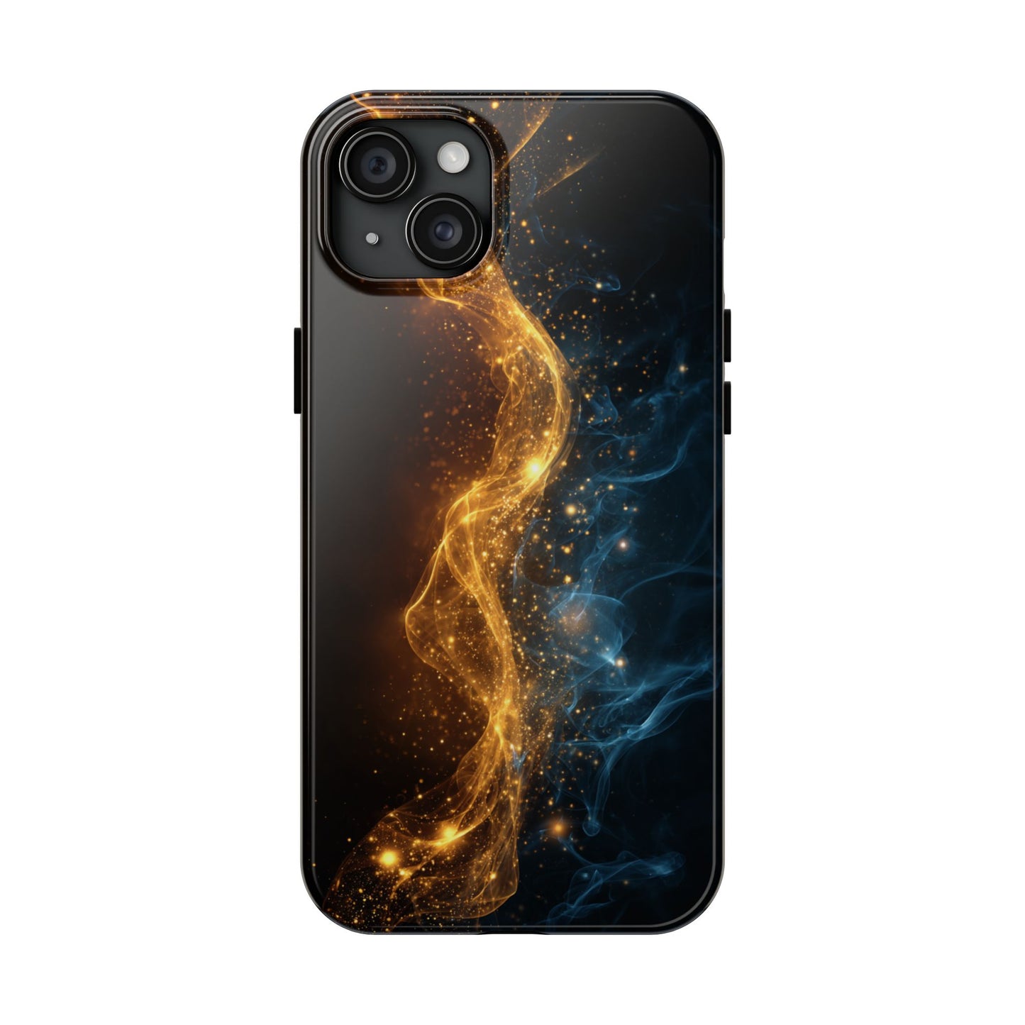 Dynamic Gold and Blue Tough Phone Case - Durable Protection with a Stunning Design