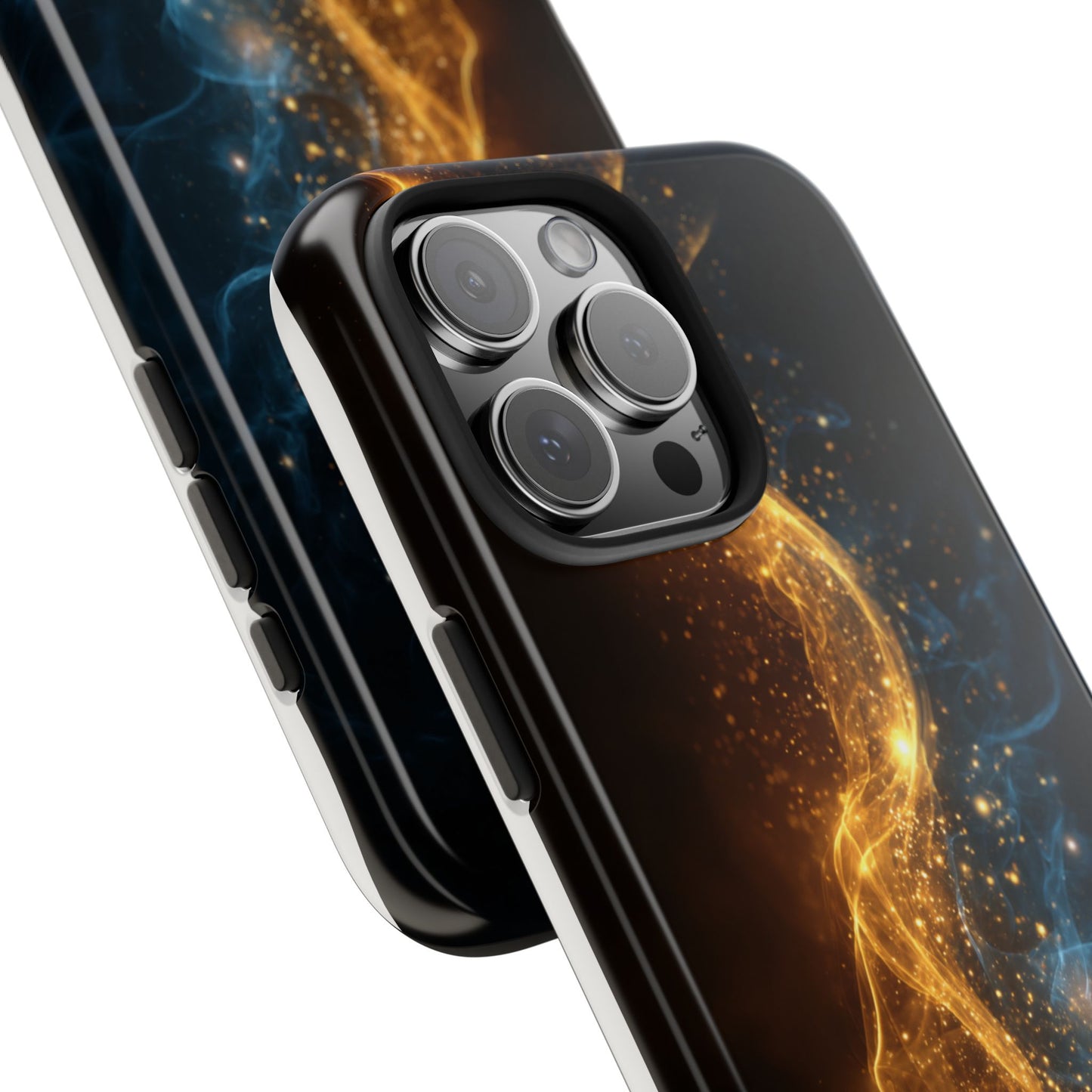 Dynamic Gold and Blue Tough Phone Case - Durable Protection with a Stunning Design