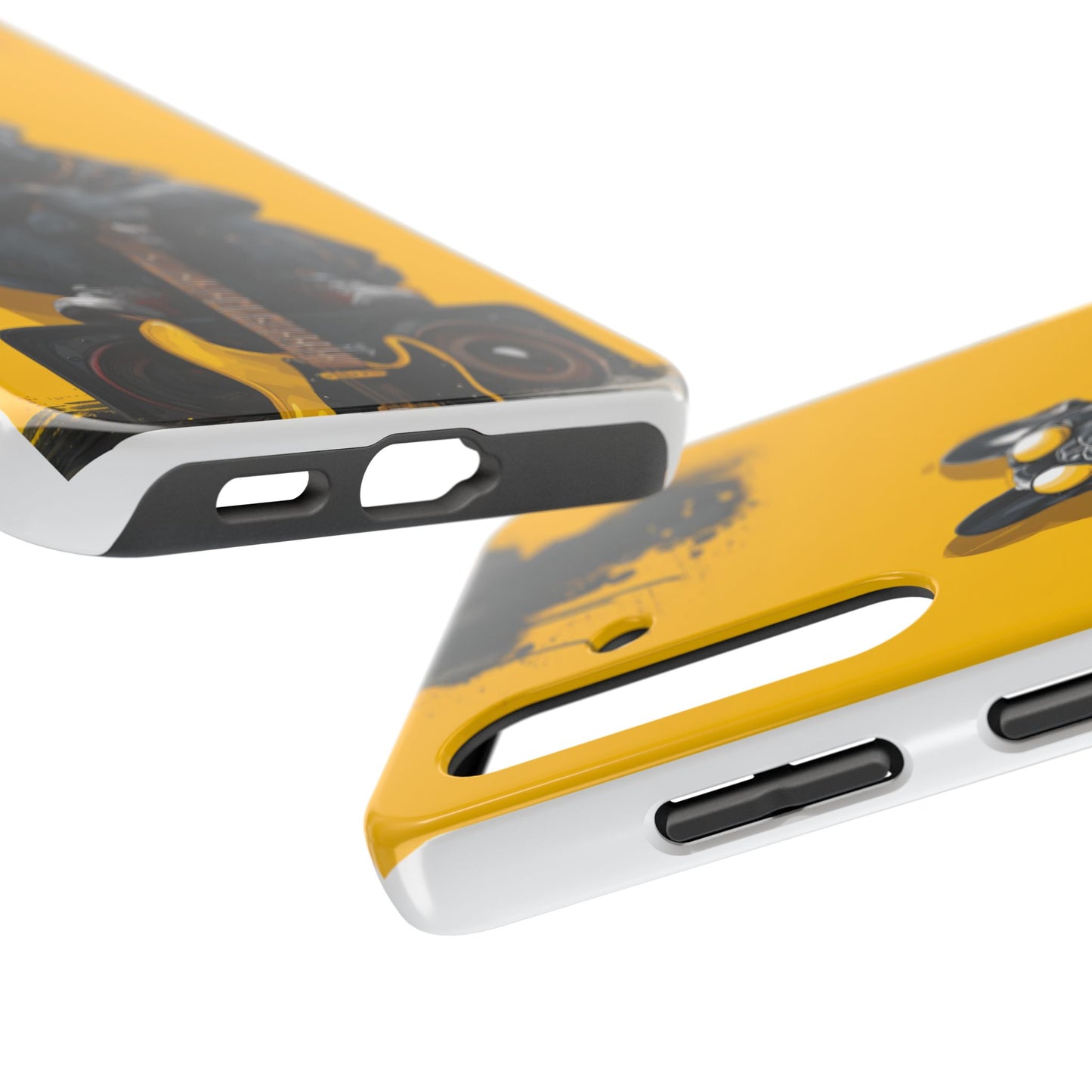 Rebellious Dog with Guitar Tough Phone Case – Wearable Art for Pet & Music Lovers