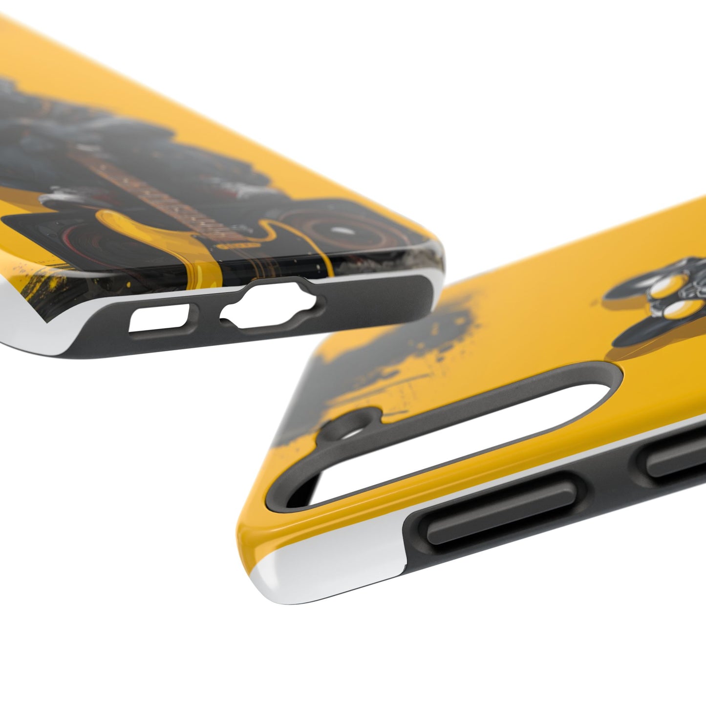 Rebellious Dog with Guitar Tough Phone Case – Wearable Art for Pet & Music Lovers