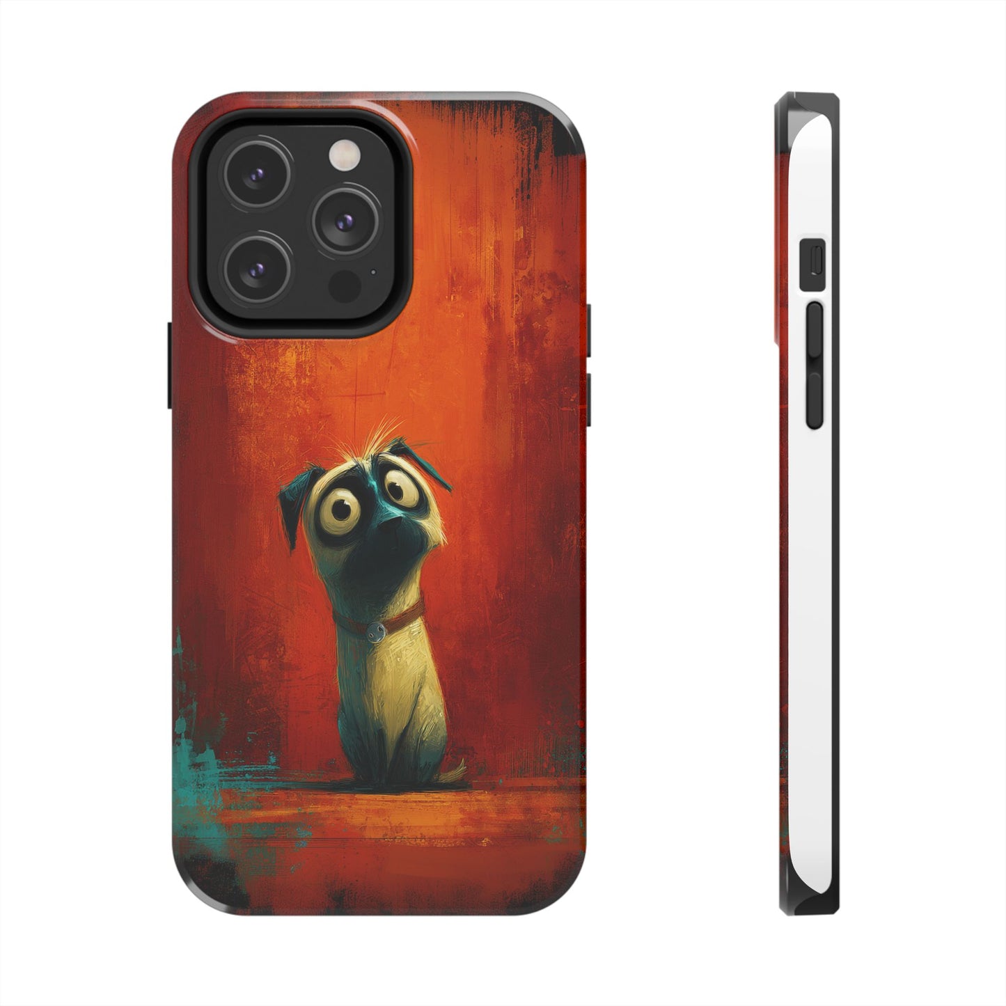 Whimsical Dog Art Tough Phone Case - Durable Protection for Pet Lovers