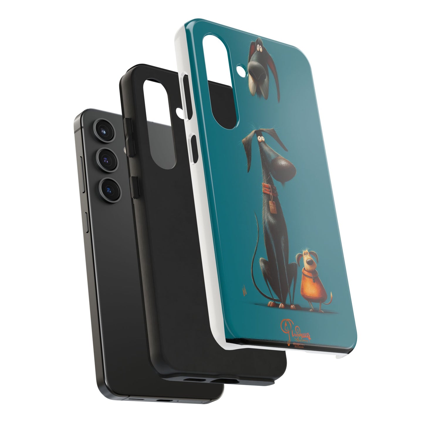 Whimsical Dog Art Tough Phone Case - Durable Protection for Pet Lovers
