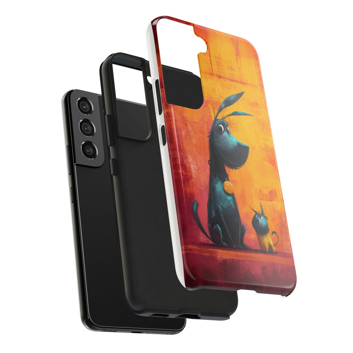 Colorful Dog & Cat Tough Phone Case – Fun Pet Lover Accessory