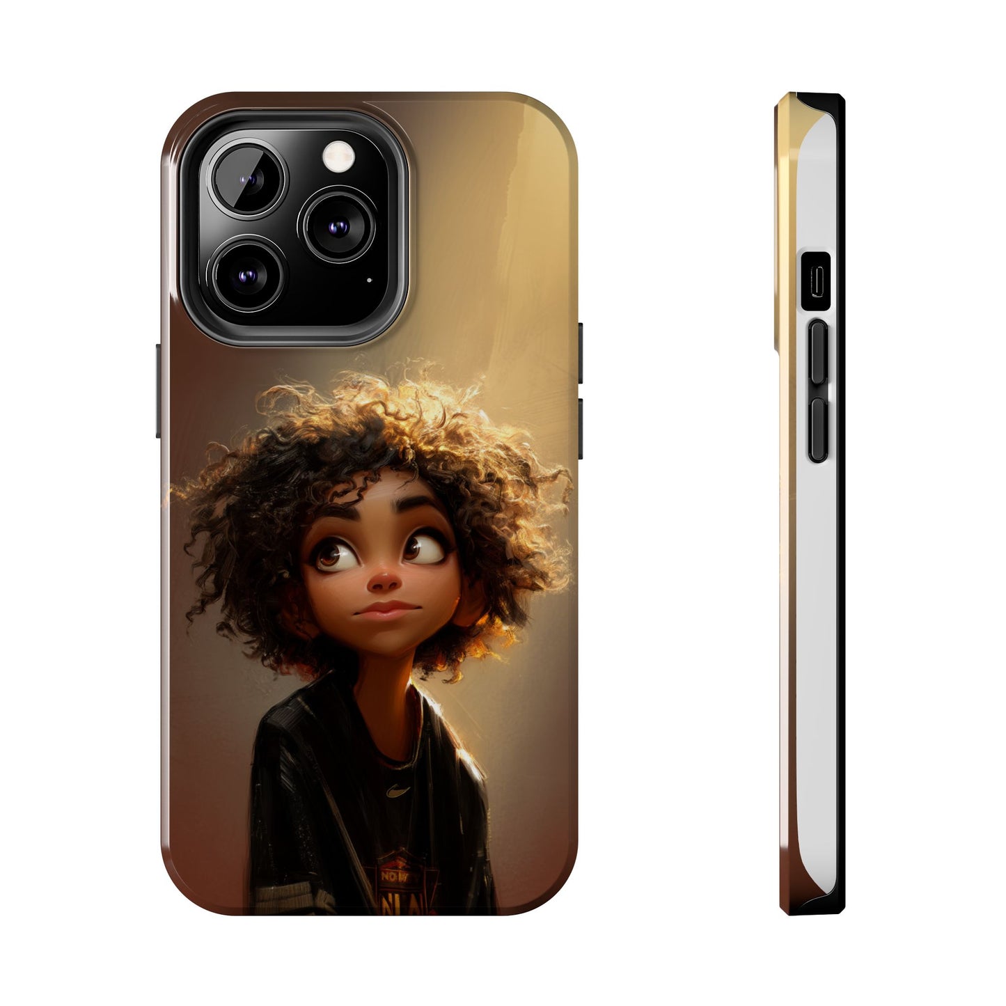 Artistic Tough Phone Case with Whimsical Character Design