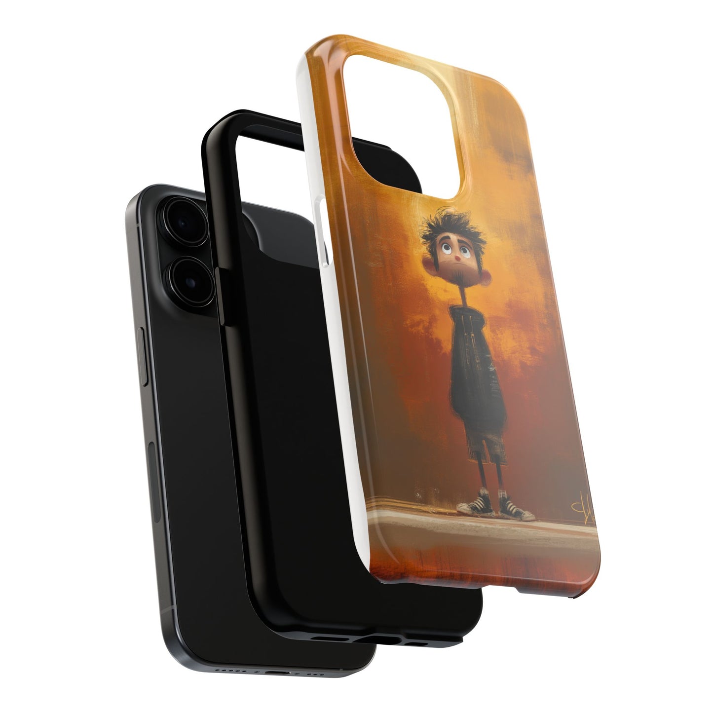 Unique Tough Phone Cases with Artistic Boy Design - Perfect for Kids and Teens
