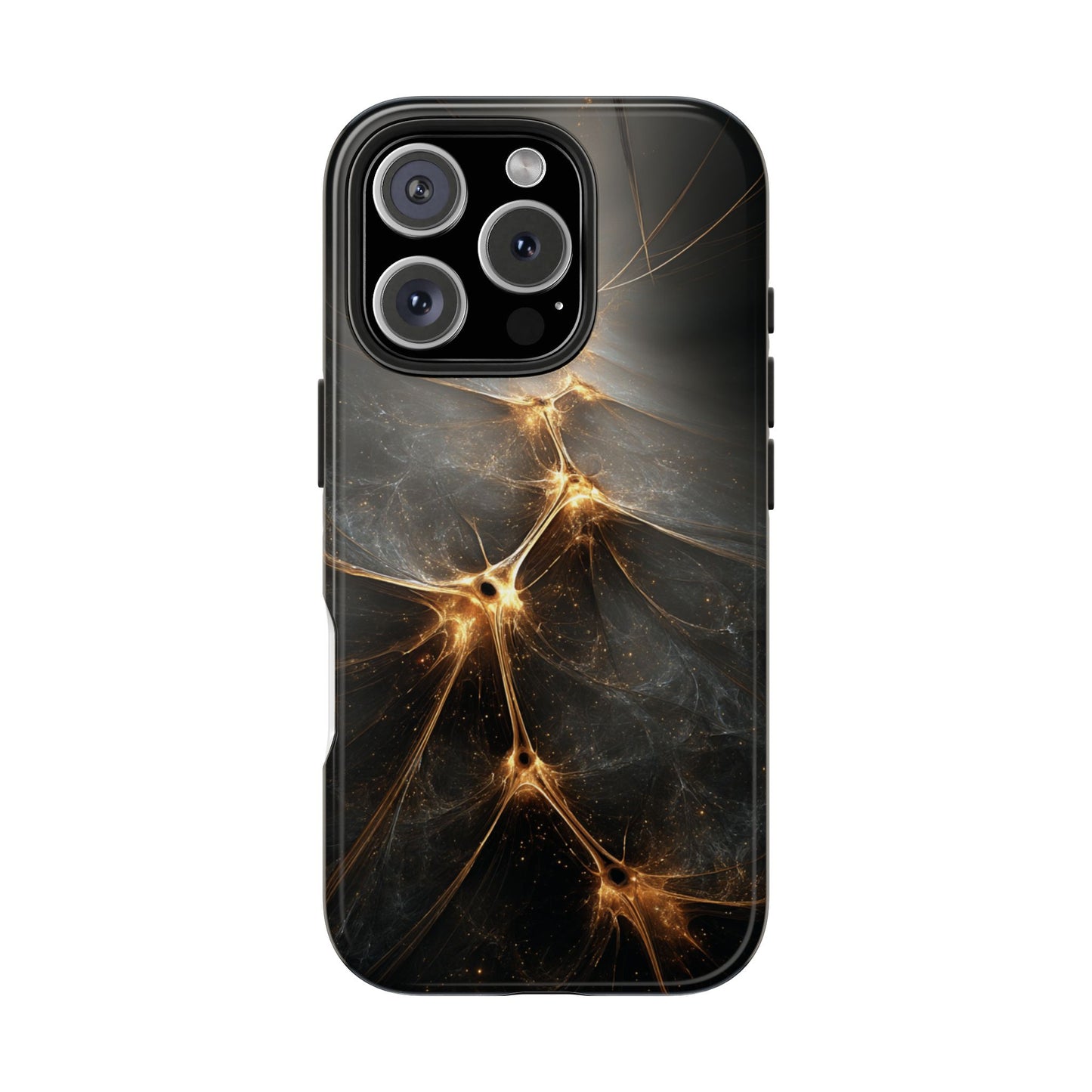 Tough Phone Case - Elegant Gold Fractal Design for Tech Lovers