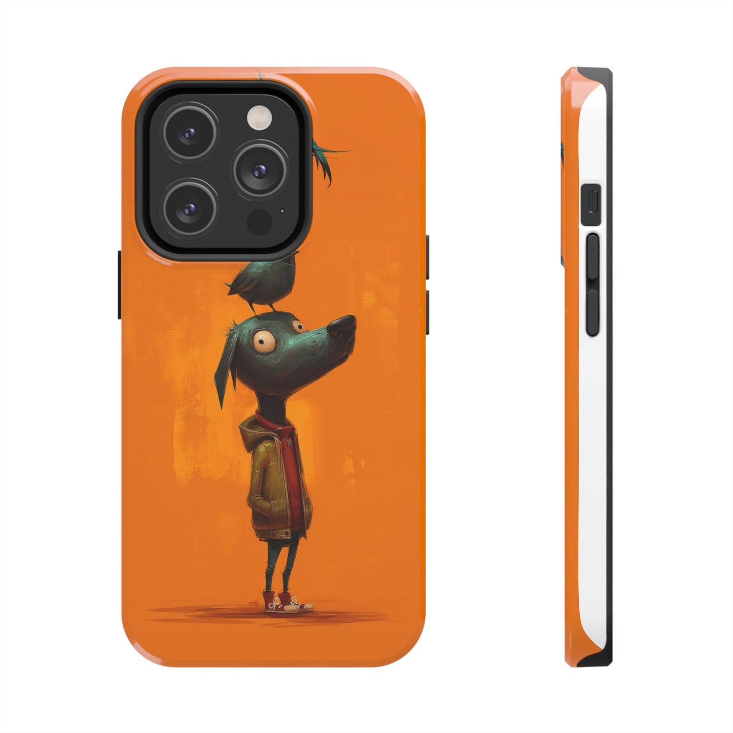 Fun Dog & Bird Tough Phone Cases - Quirky Animal Art for Pet Lovers