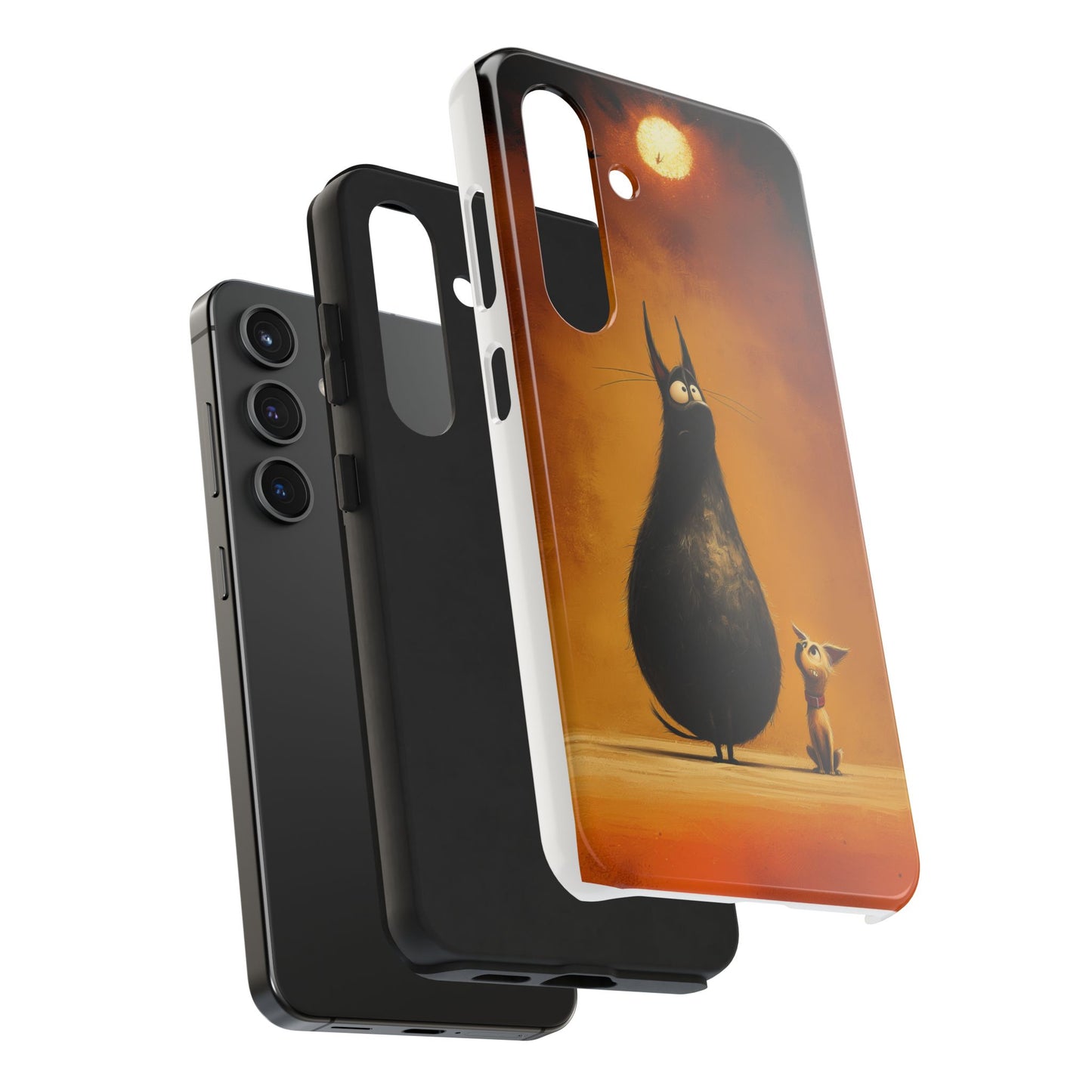 Whimsical Tough Phone Cases - Cat & Dog Design