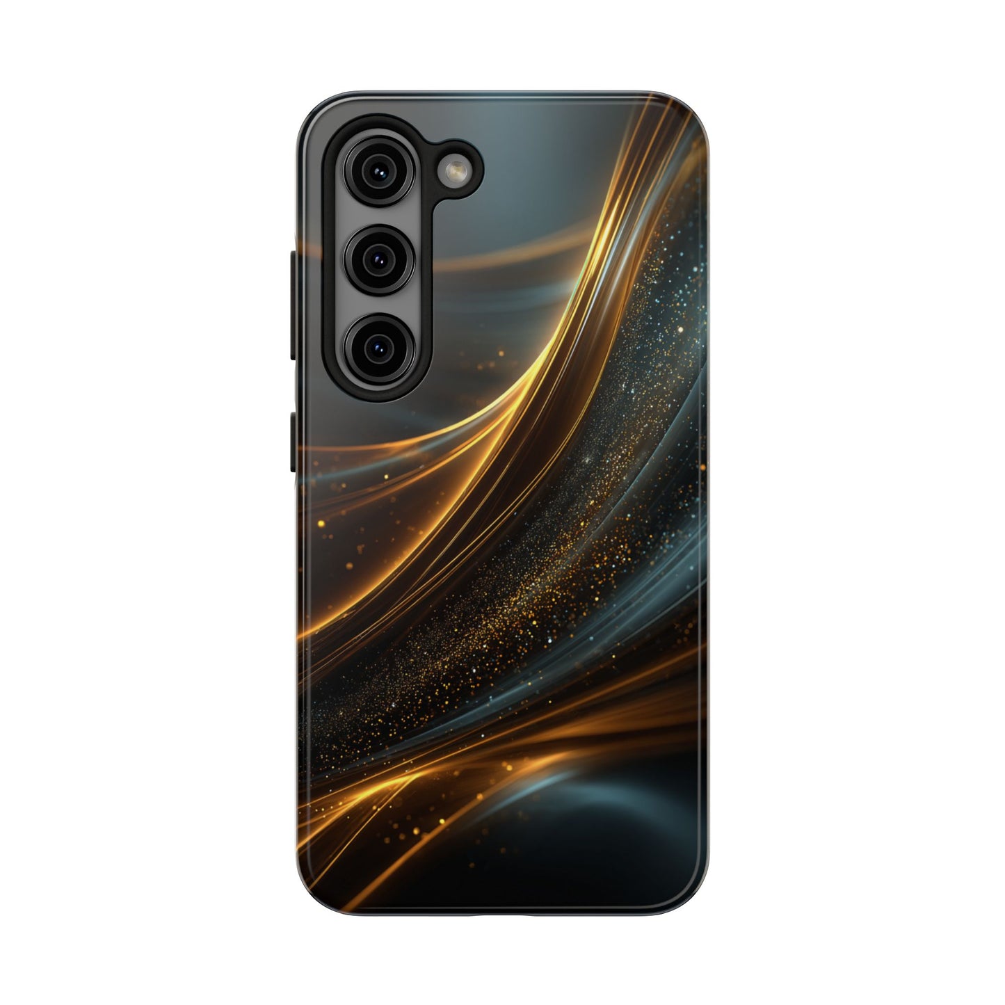 Elegant Tough Phone Case with Glittering Waves Design