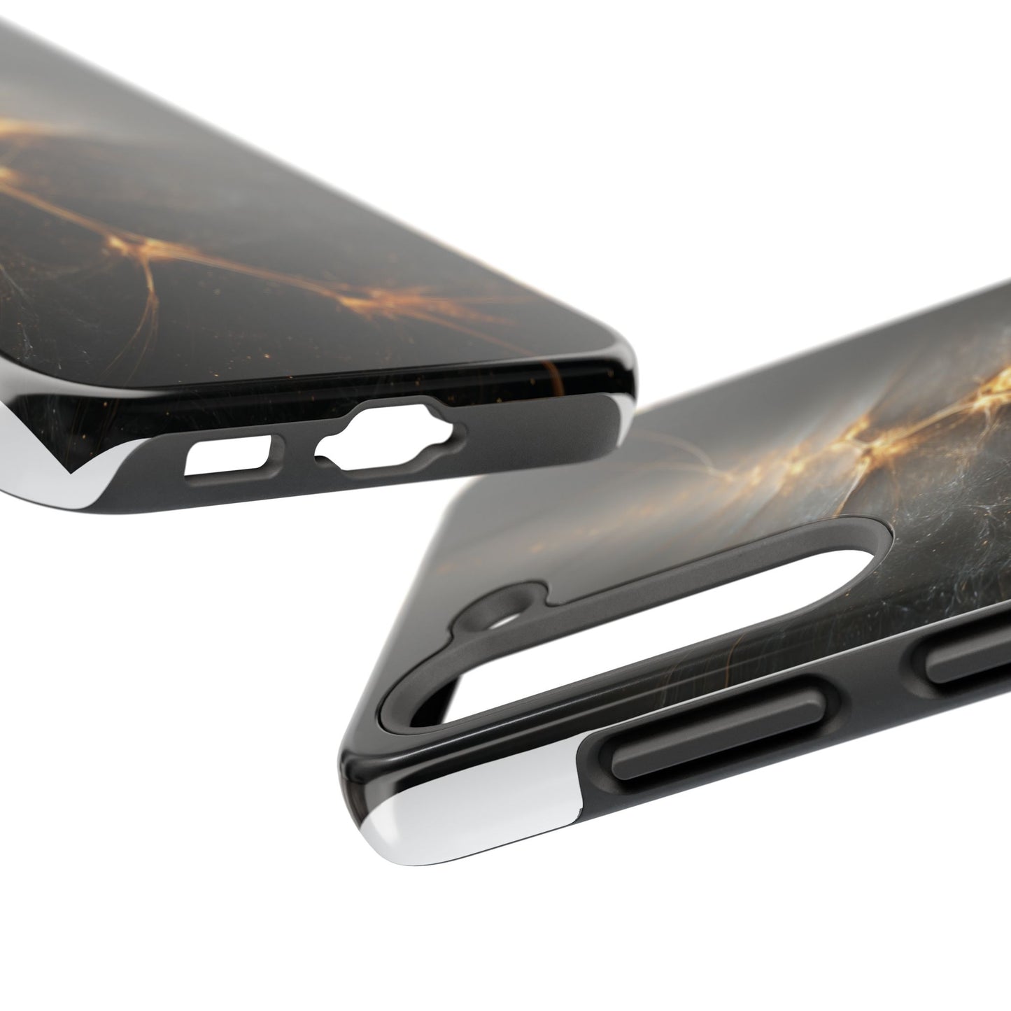 Tough Phone Case - Elegant Gold Fractal Design for Tech Lovers