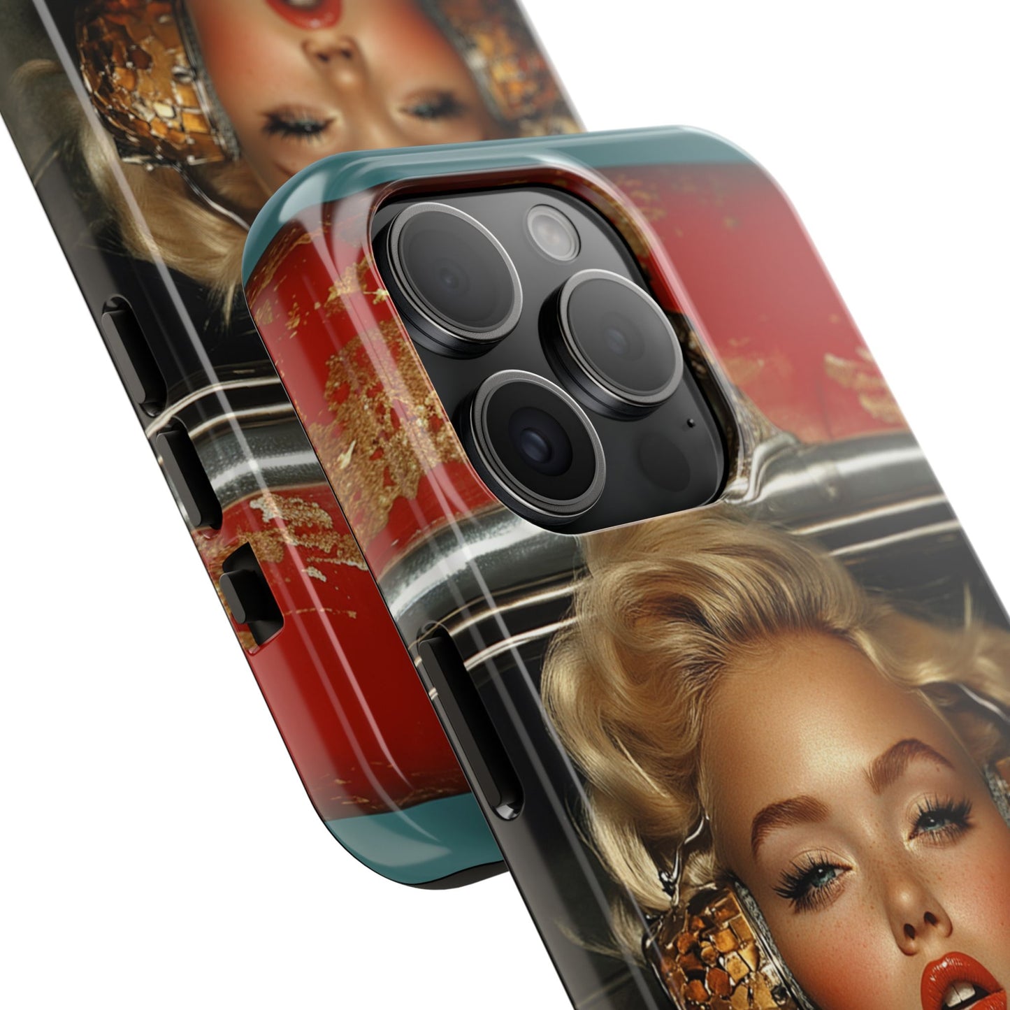 Retro Glam Tough Phone Case - Stylish Protection for Music Lovers