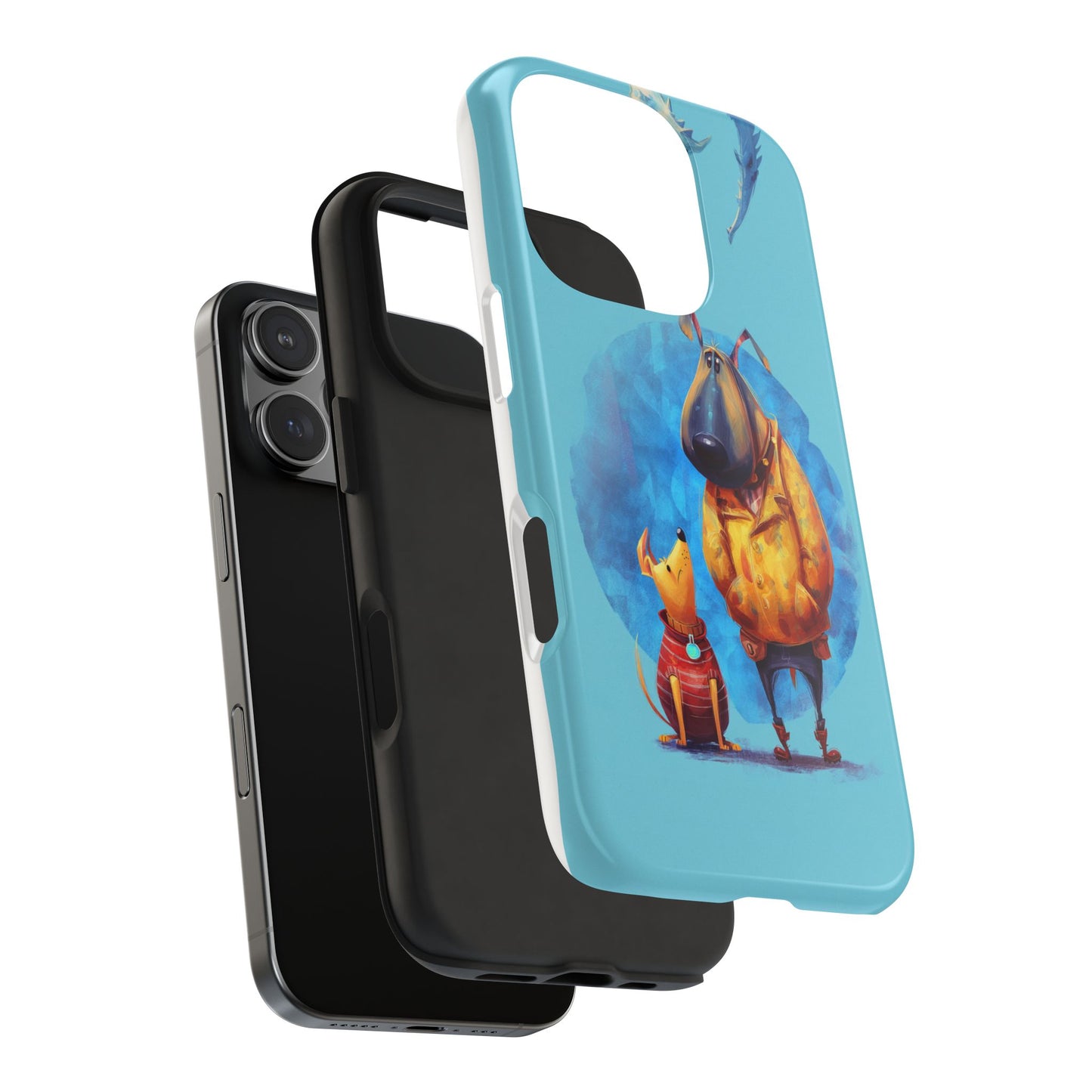 Whimsical Dog-Themed Tough Phone Case for Pet Lovers