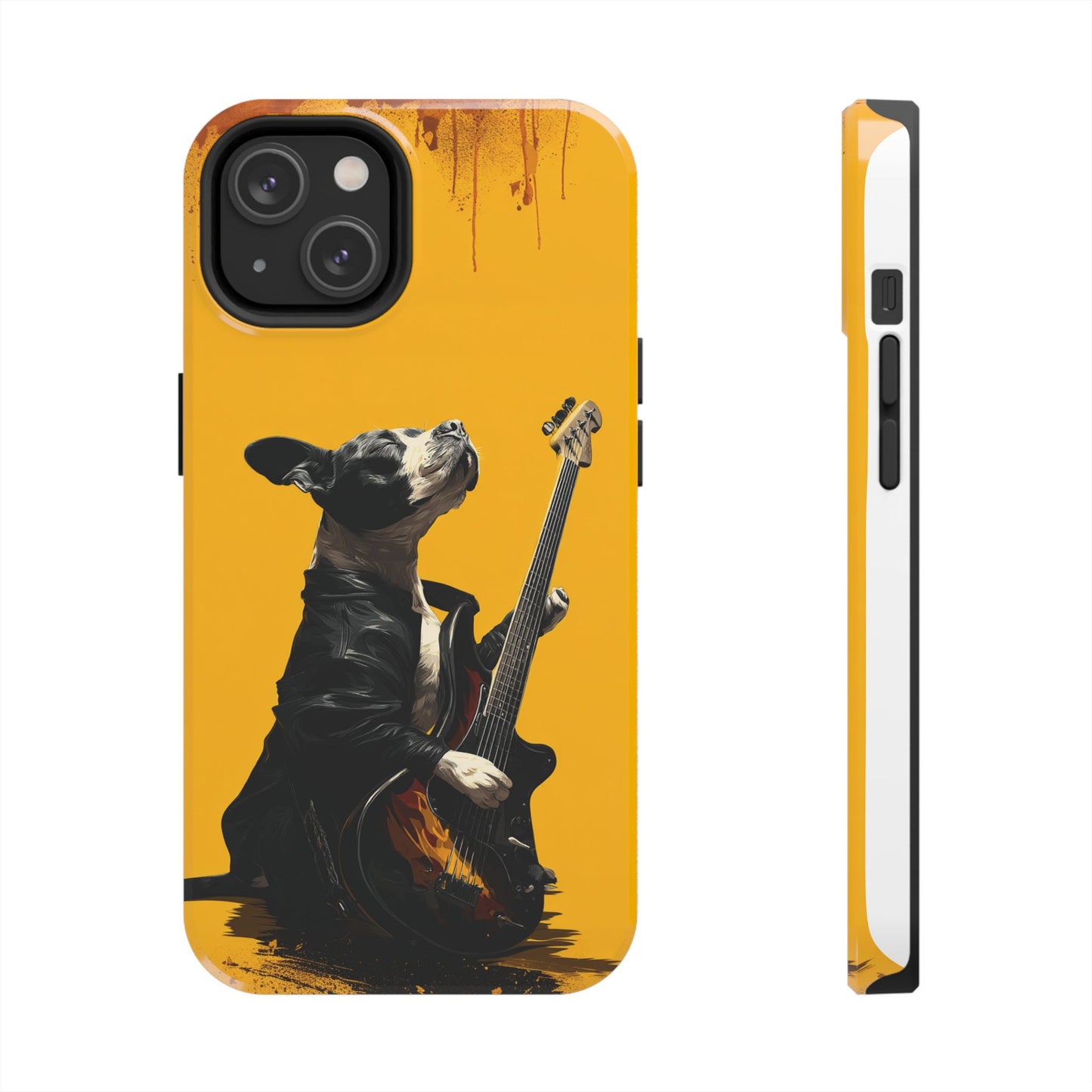 Rock Star Dog with Guitar Tough Phone Case – Wearable Art for Pet & Music Enthusiasts