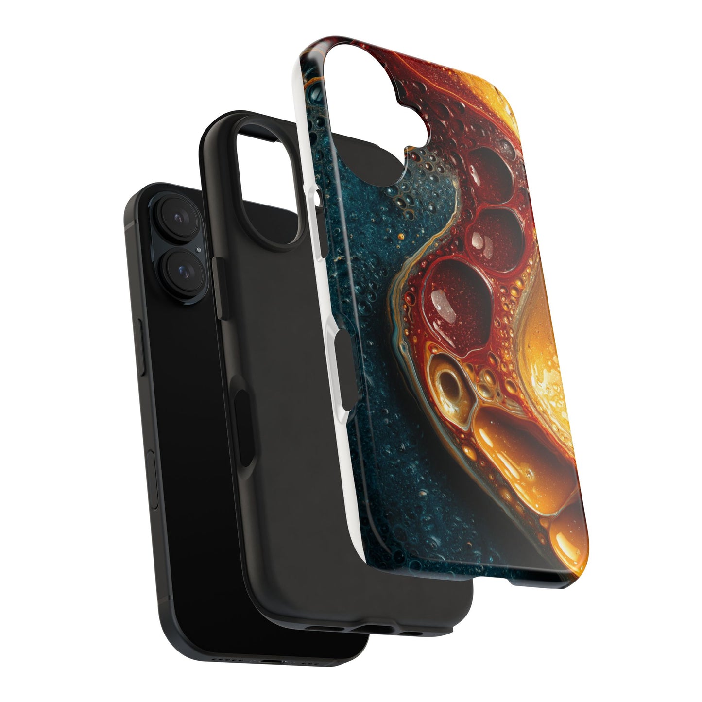 Artistic Tough Phone Case - Vibrant Fluid Design
