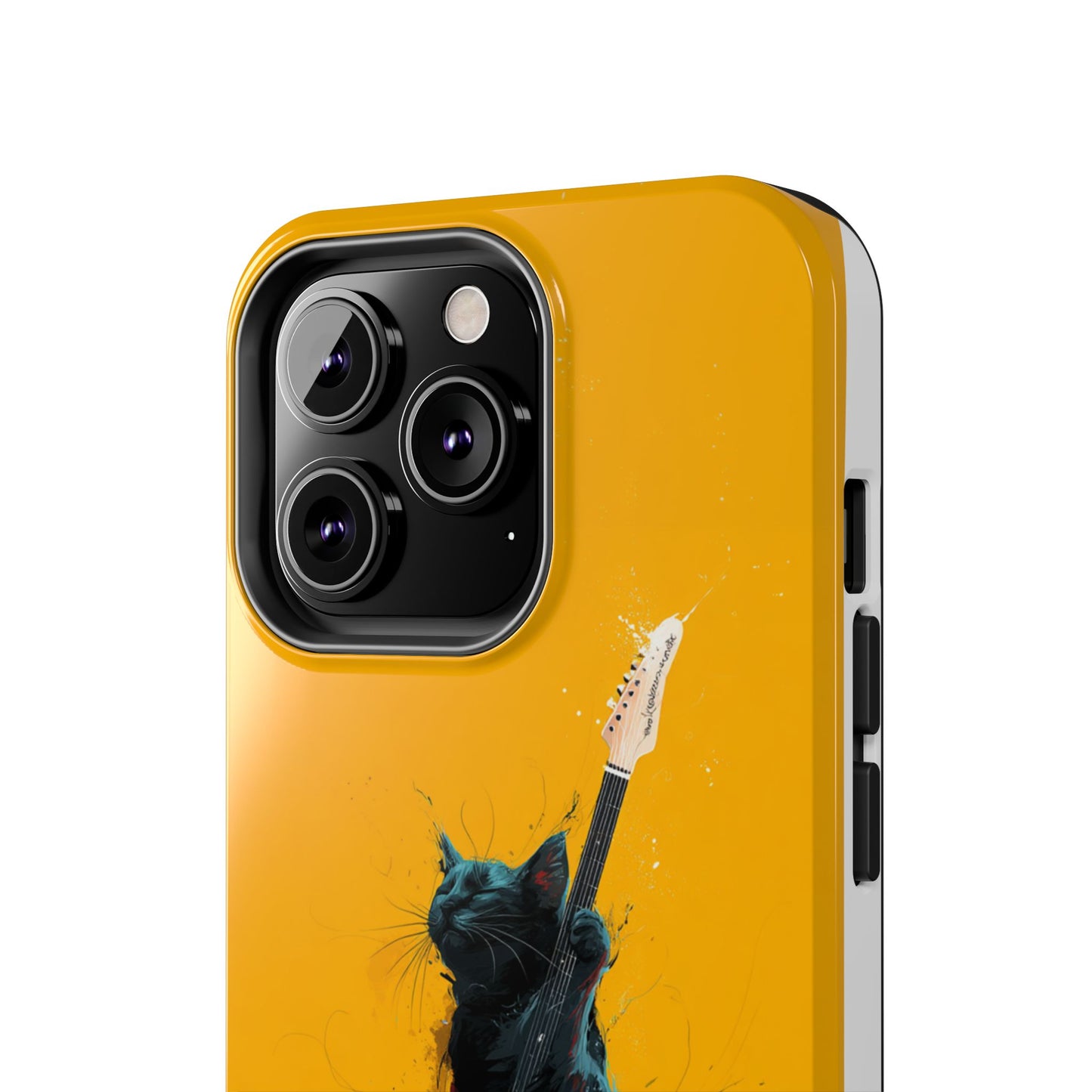 Black Cat Playing Red Guitar Tough Phone Case