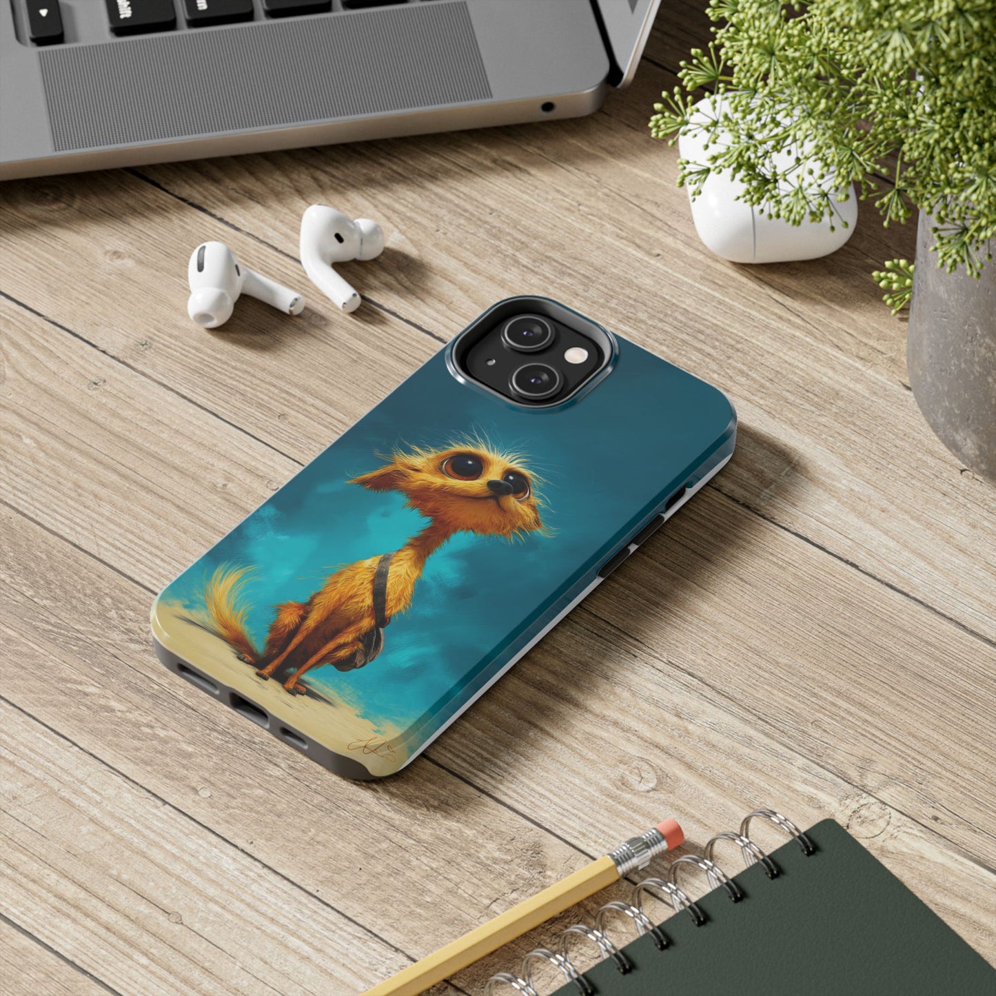 Whimsical Dog Art Tough Phone Case - Durable and Stylish Protection for Pet Lovers