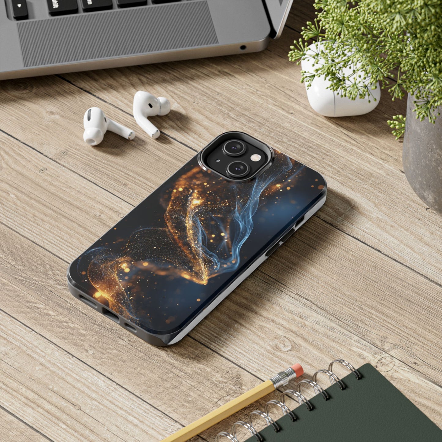 Elegant Gold Swirl Tough Phone Case – Durable & Stylish Protection for Your Device
