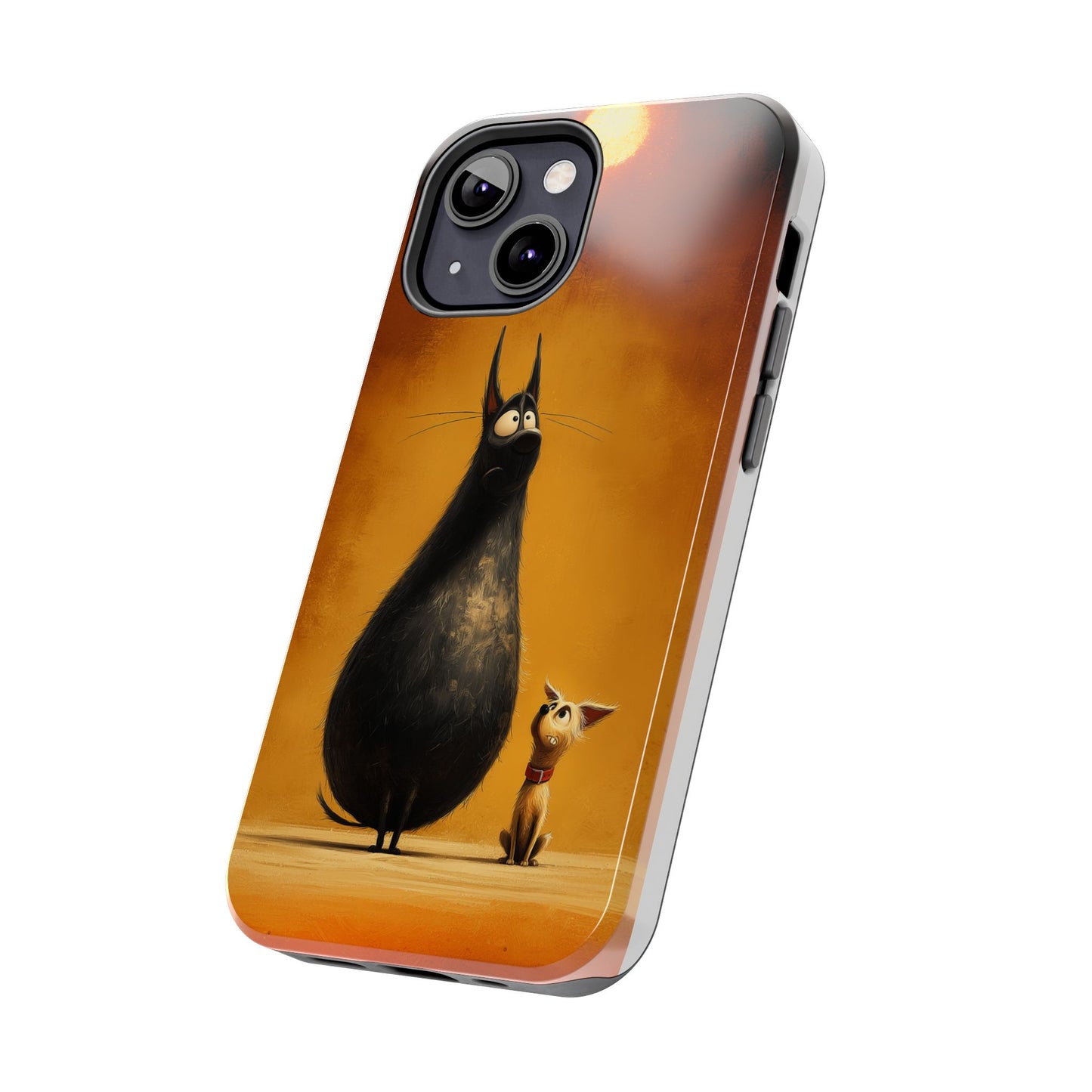 Whimsical Tough Phone Cases - Cat & Dog Design