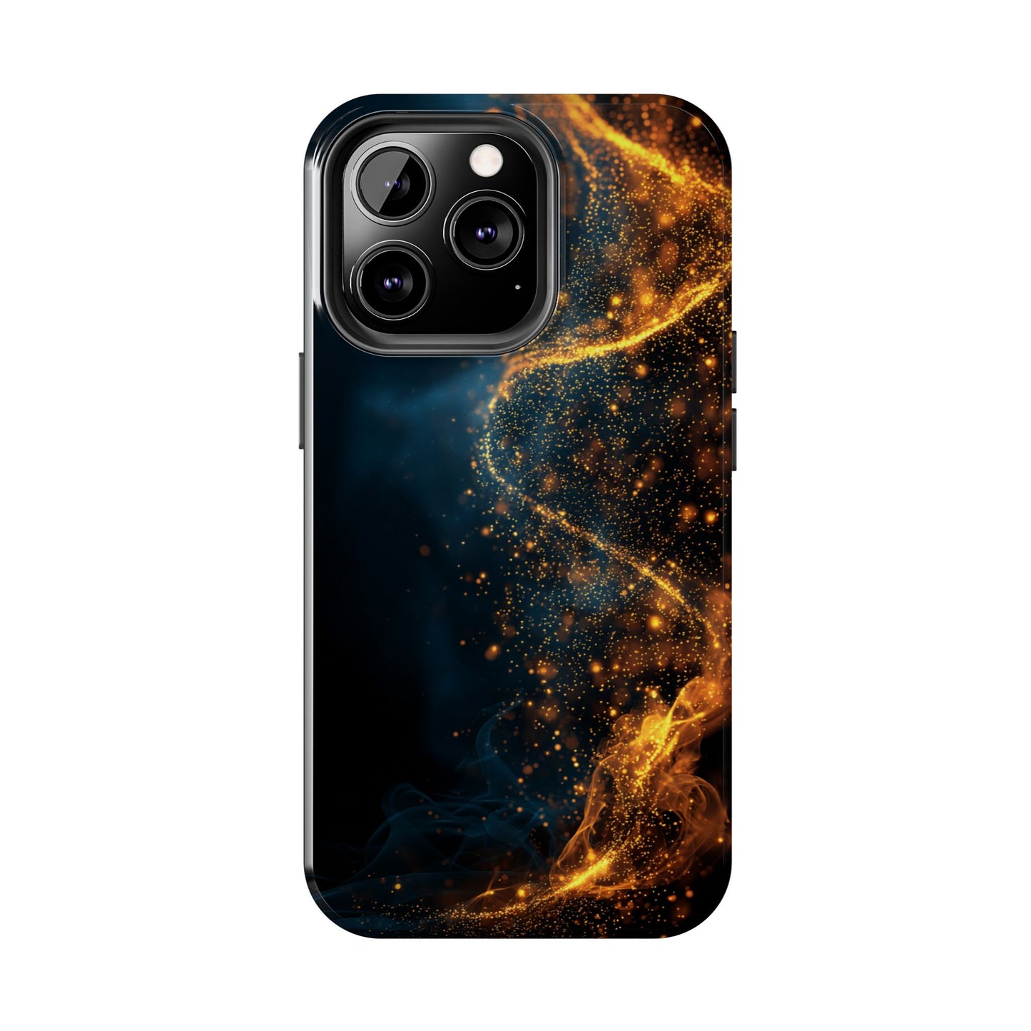 Sleek Tough Phone Cases with Abstract Gold and Blue Design