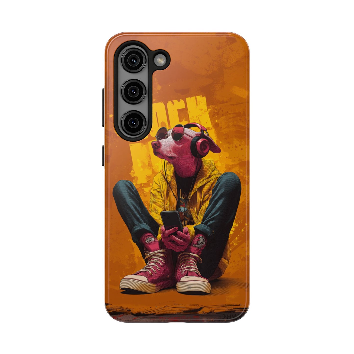 Dog with Pink Sunglasses and Headphones Tough Phone Case